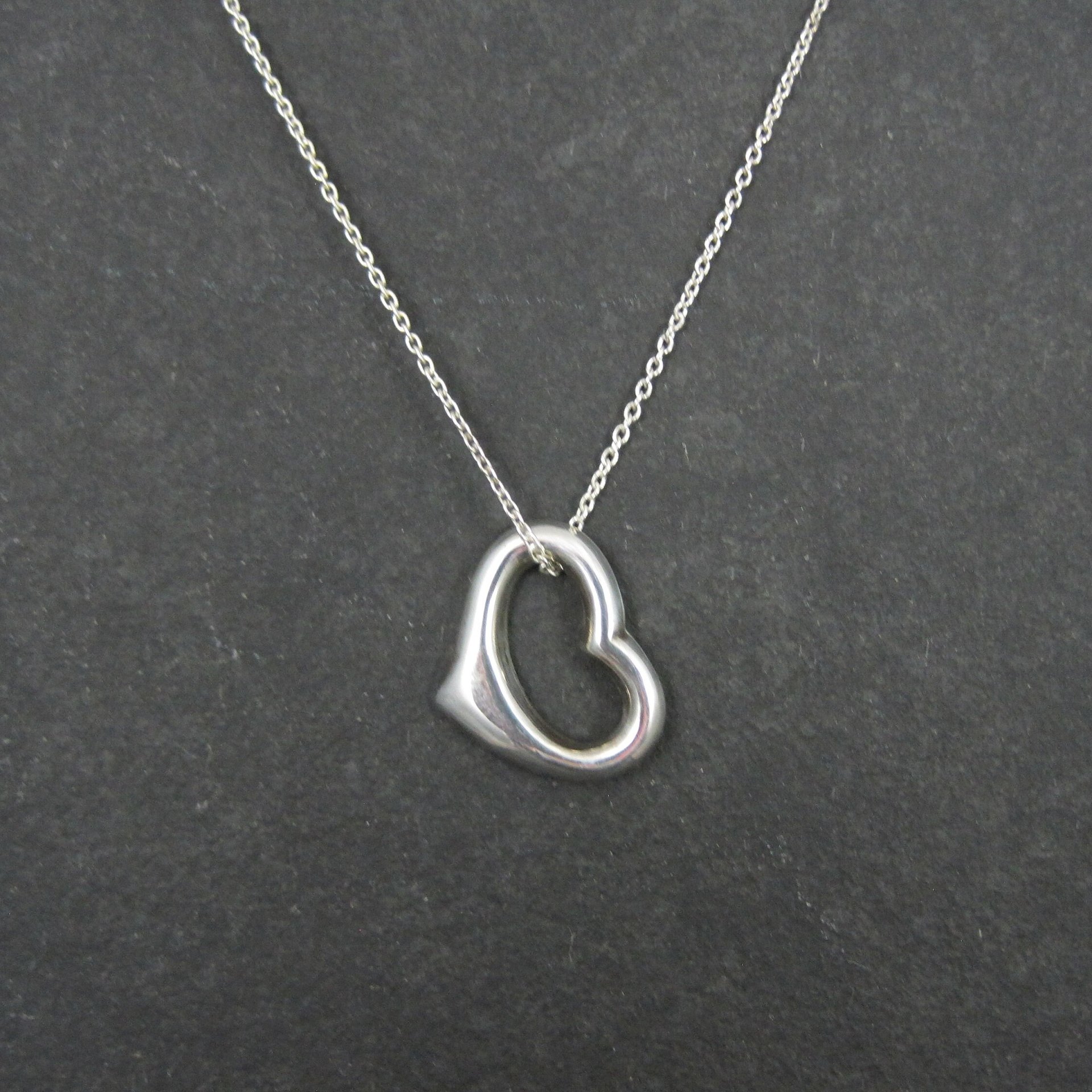 Simple Sterling Open Heart Pendant Necklace