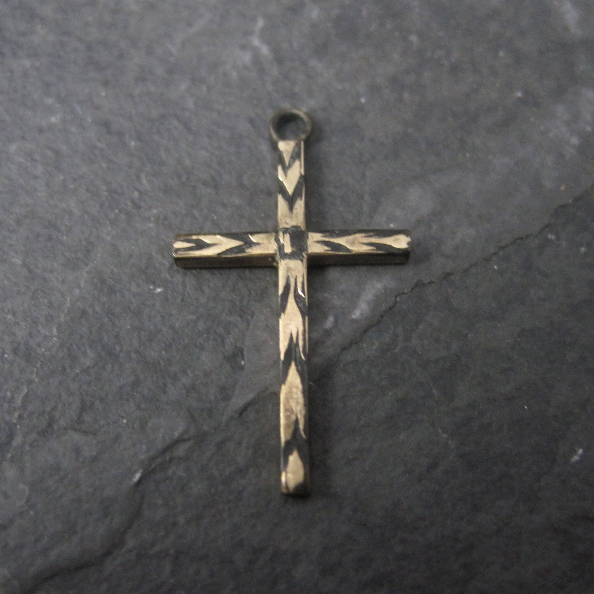 Dainty Antique 10K Cross Pendant Charm