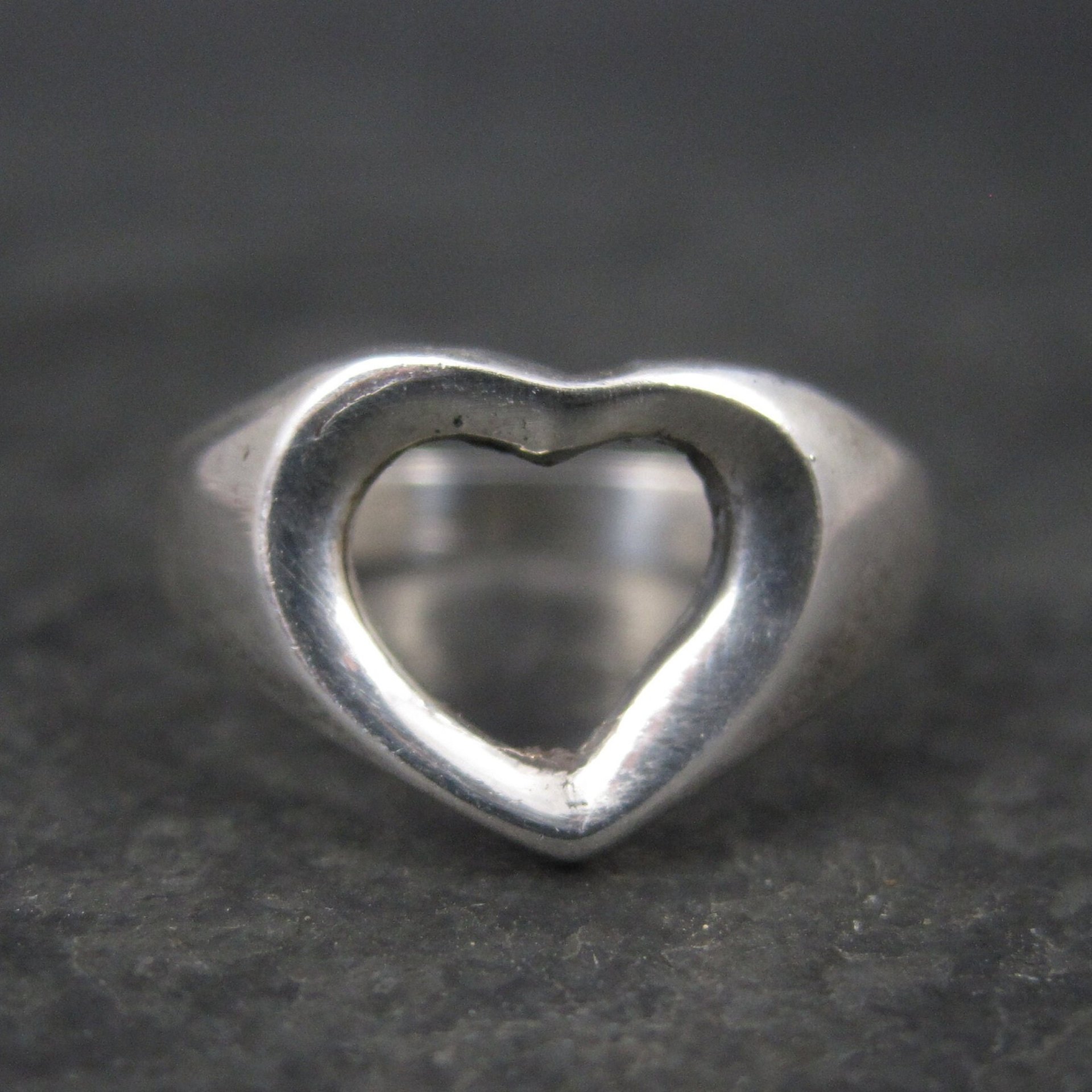 Vintage Sterling Heart Ring Size 8.25