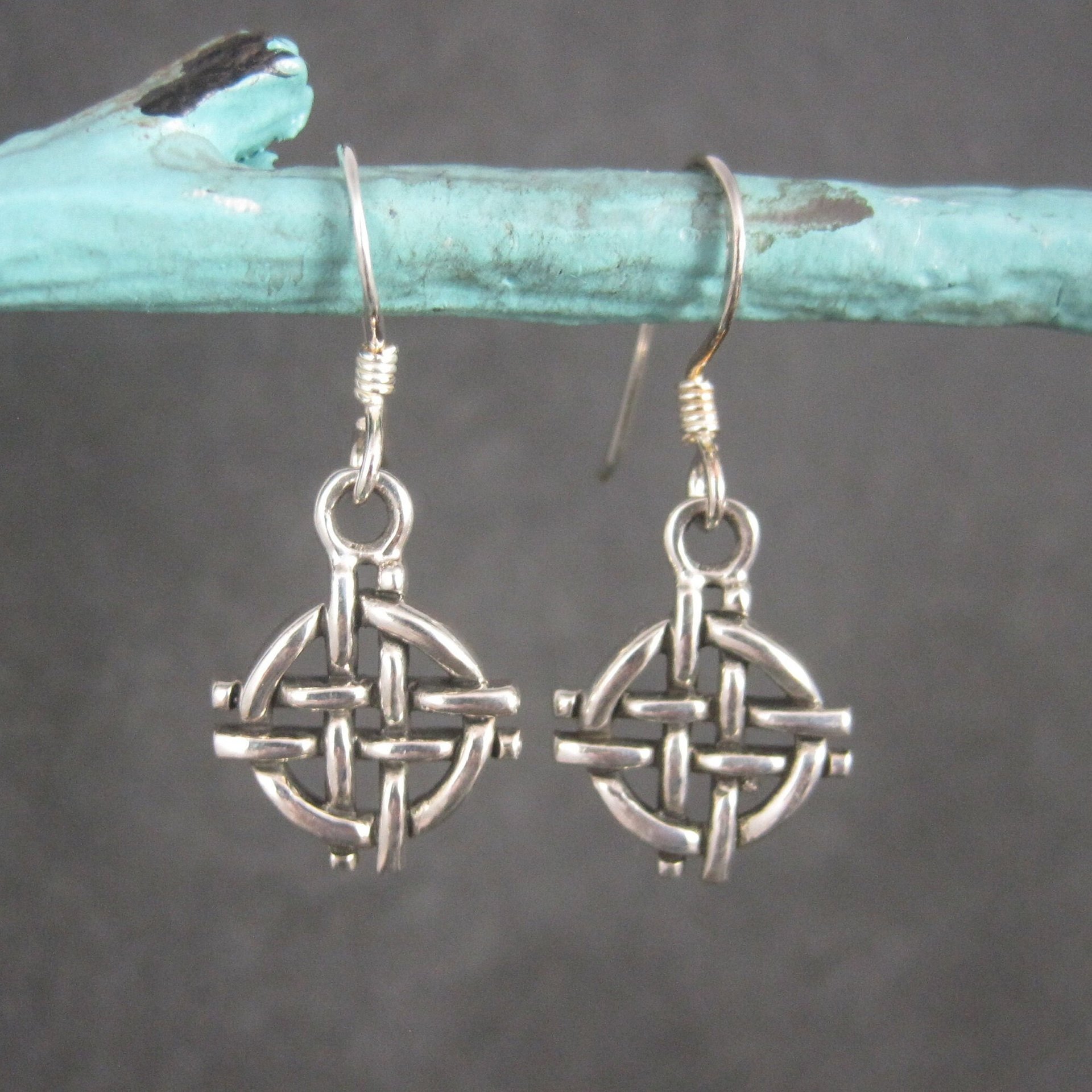 Vintage 90s Sterling Celtic Earrings