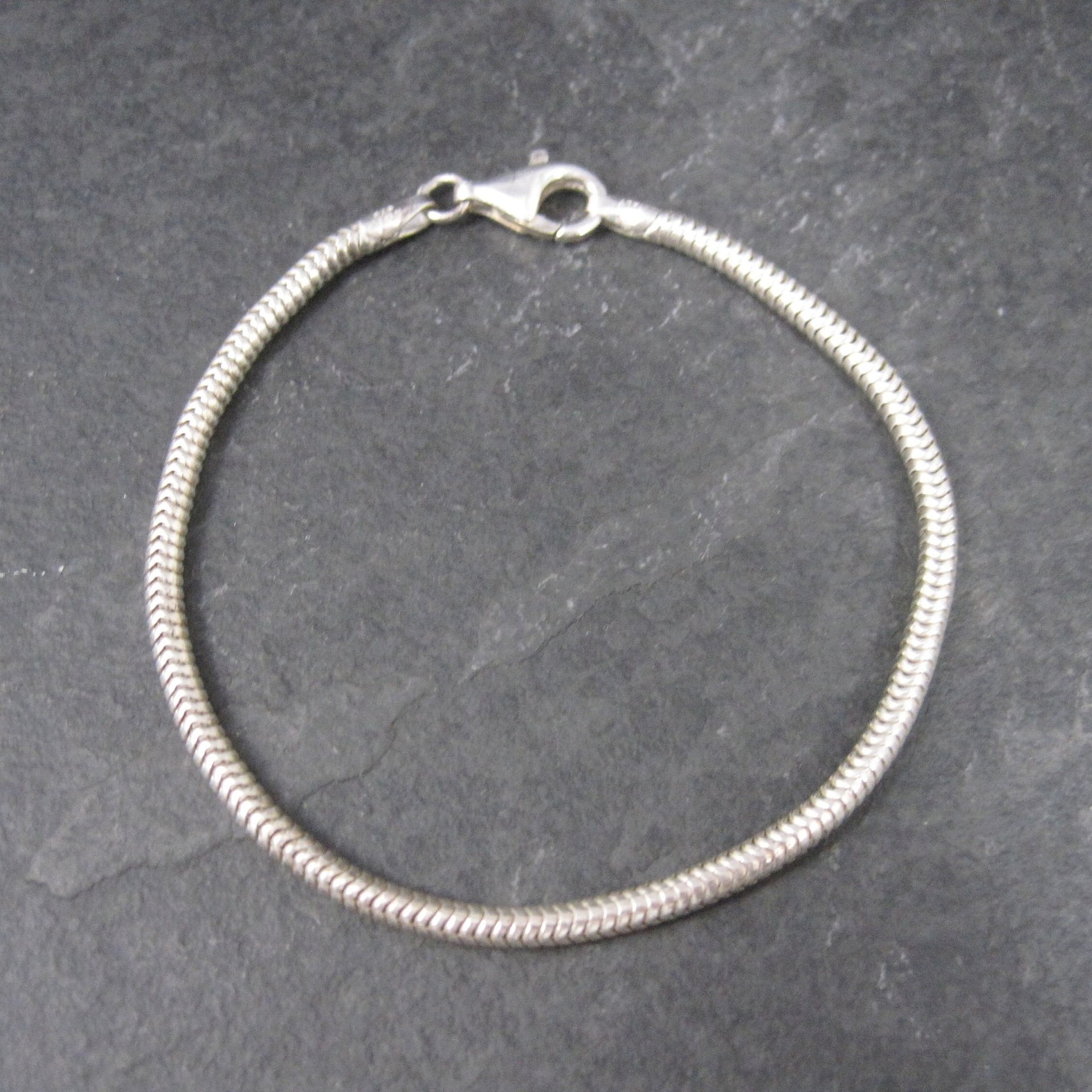 Italian Sterling 3mm Snake Chain Bracelet 7.25 Inches