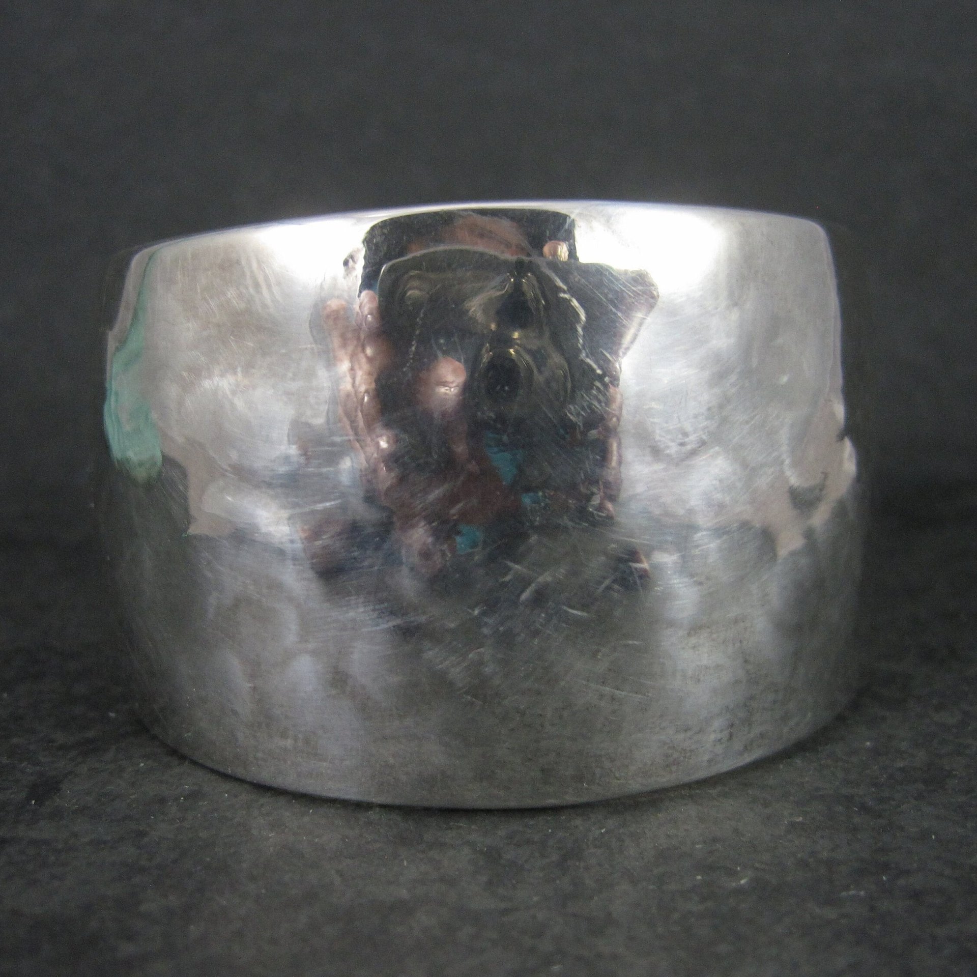 Vintage Hammered Sterling Cuff Bracelet 6 Inches