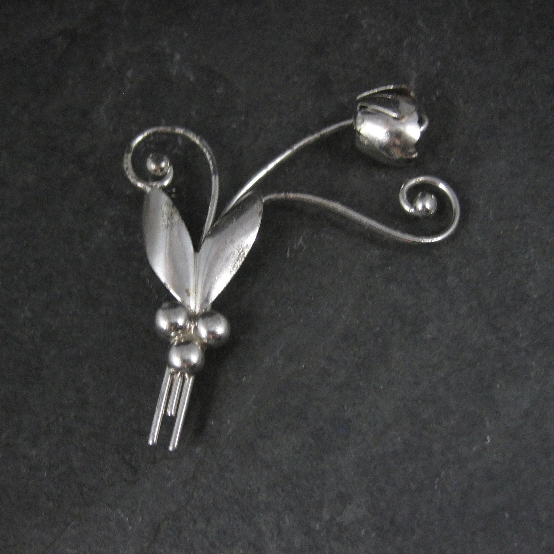 Vintage Sterling Rose Brooch by Manrey