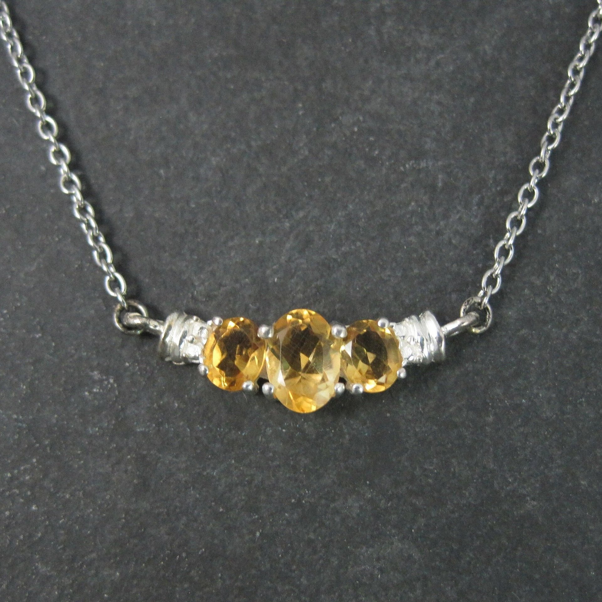 Sterling Citrine Necklace Chuck Clemency *For Repair