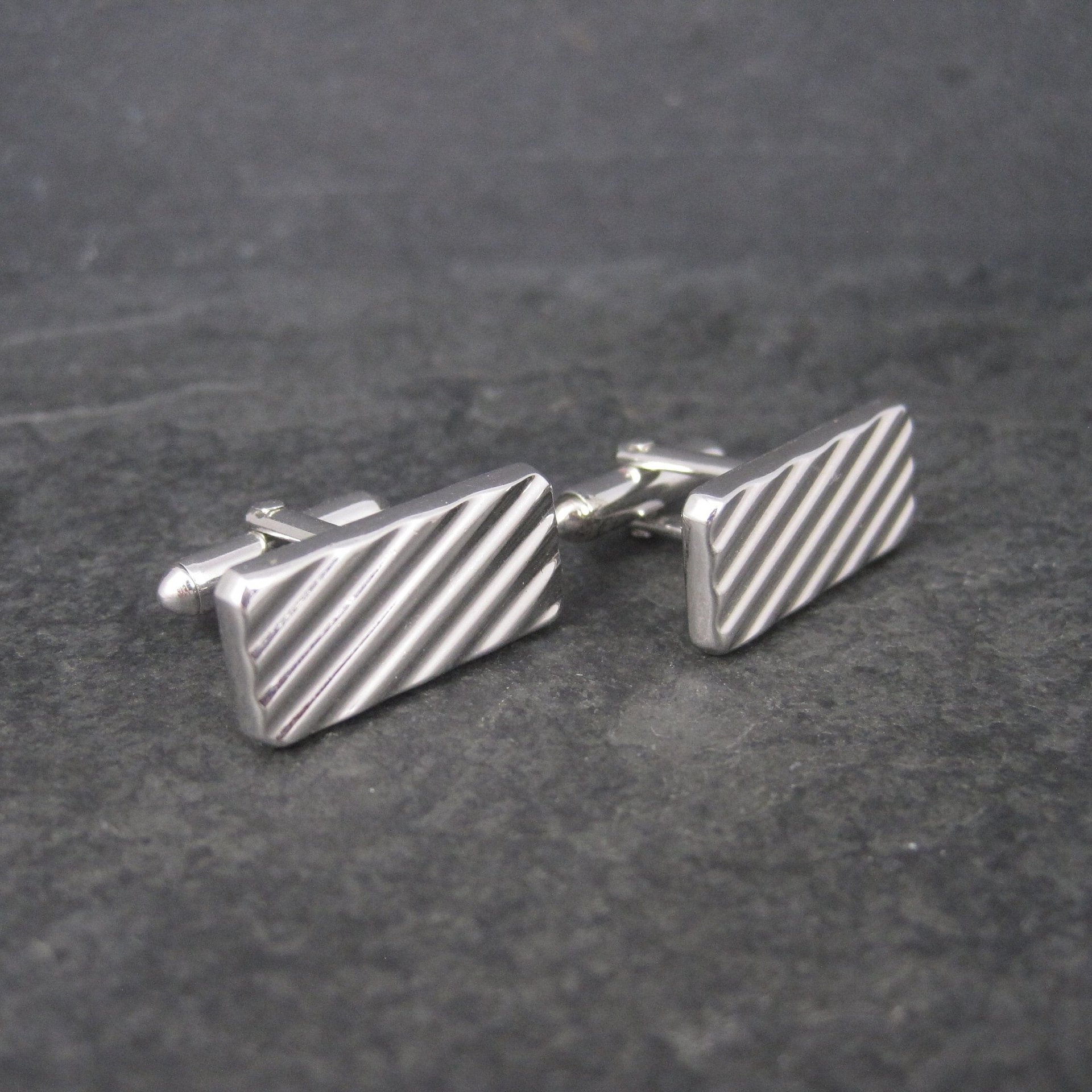 Classic Vintage Silver Swank Cufflinks