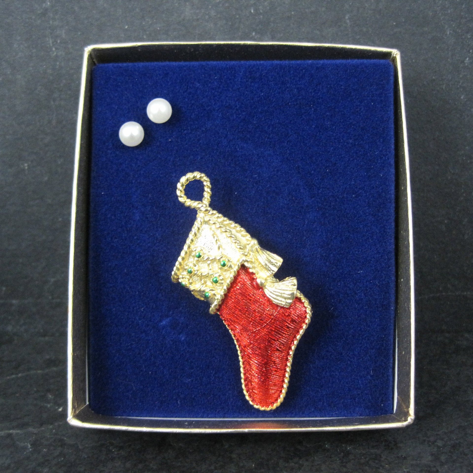 Gerrys Christmas Stocking Brooch New Old Stock