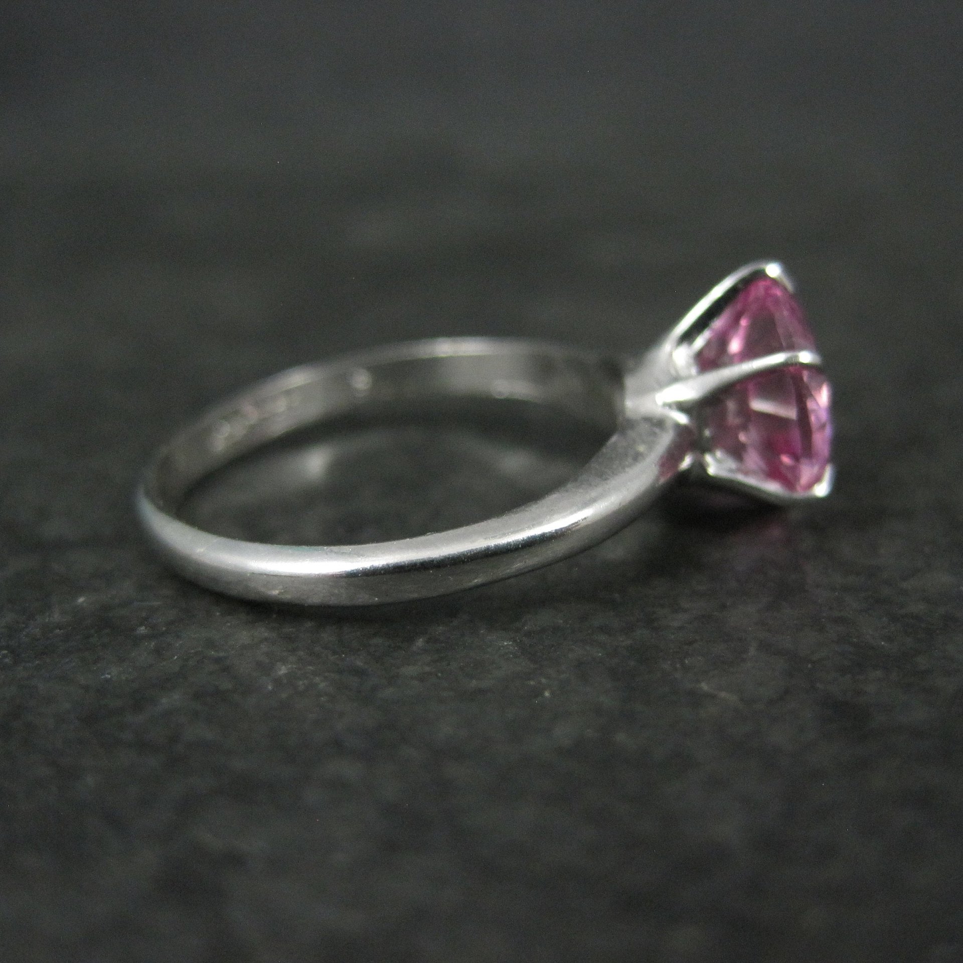 Vintage Sterling Pink Sapphire Solitaire Ring Old New Stock Multiple Sizes Uncas