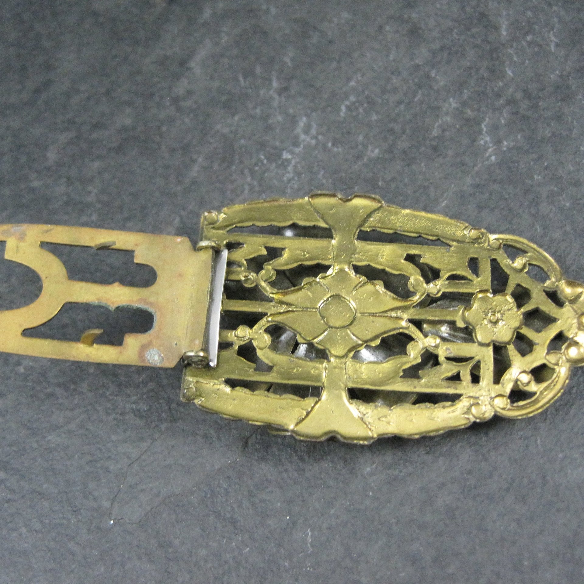Vintage Brass Flower Dress Clip