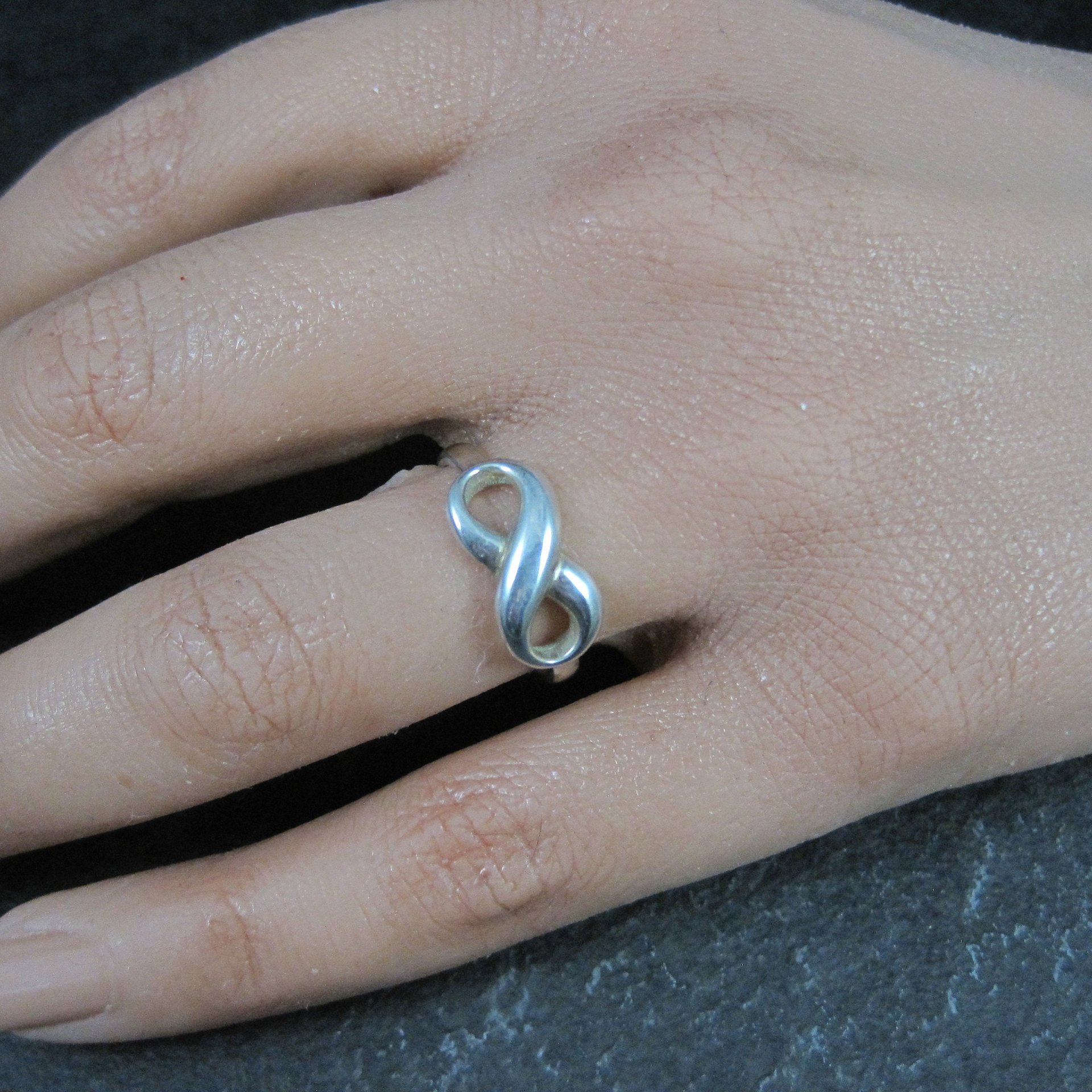 Vintage Italian Sterling Silver Infinity Ring NOS Sizes 5.5 and 6