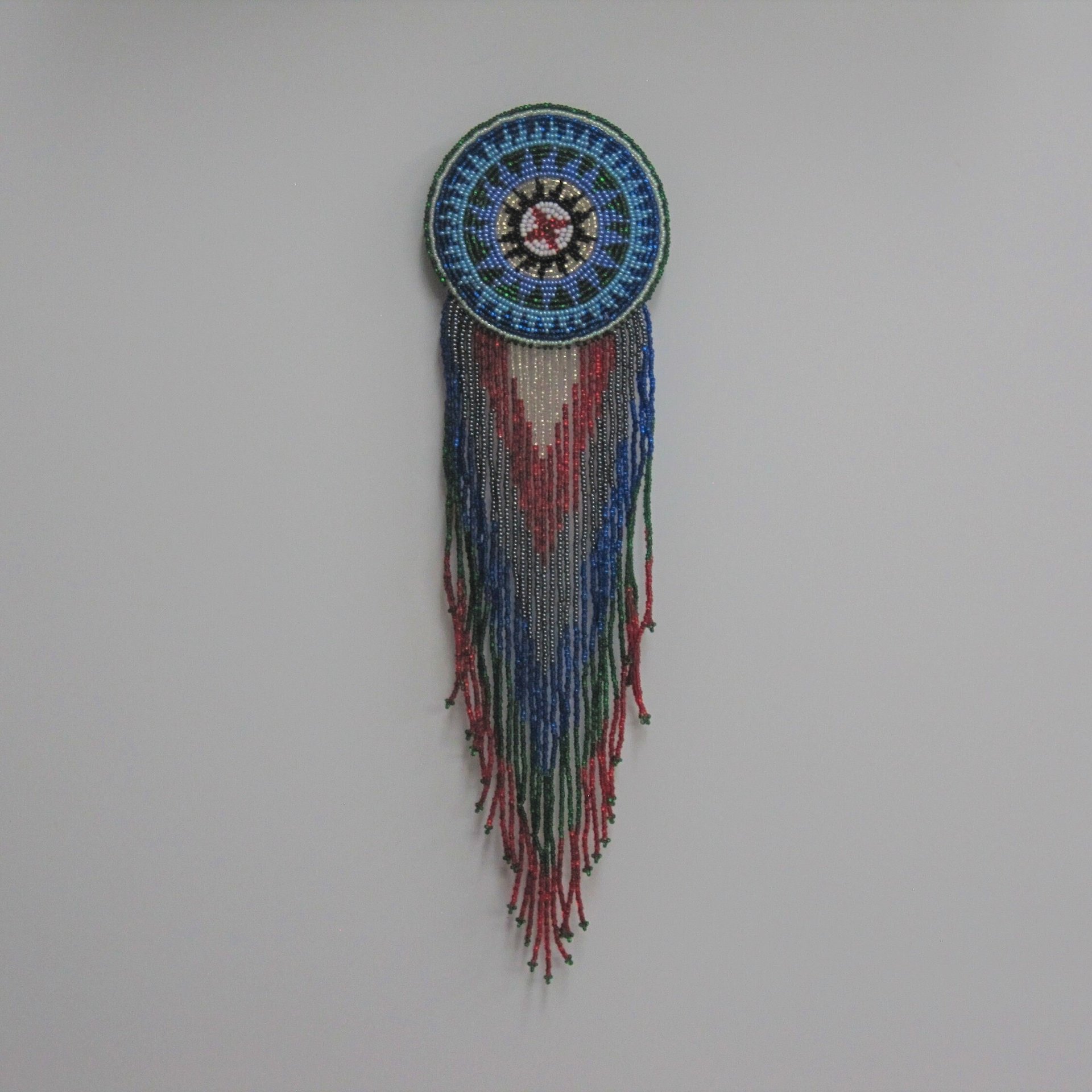 Huge Southwestern 13" Beaded Rosette Hair Clip Barrette Regalia