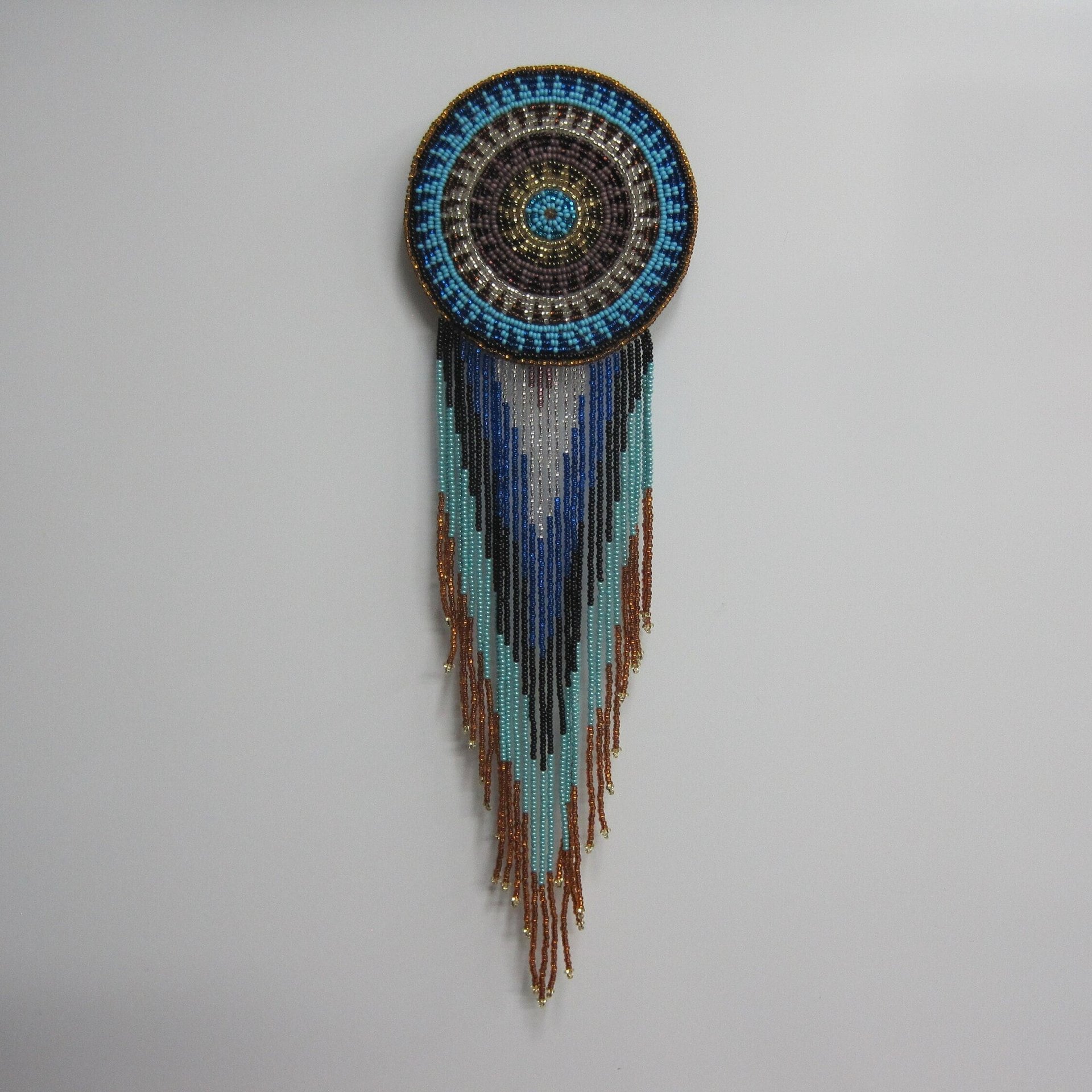 Huge Southwestern 13" Beaded Rosette Hair Clip Barrette Regalia