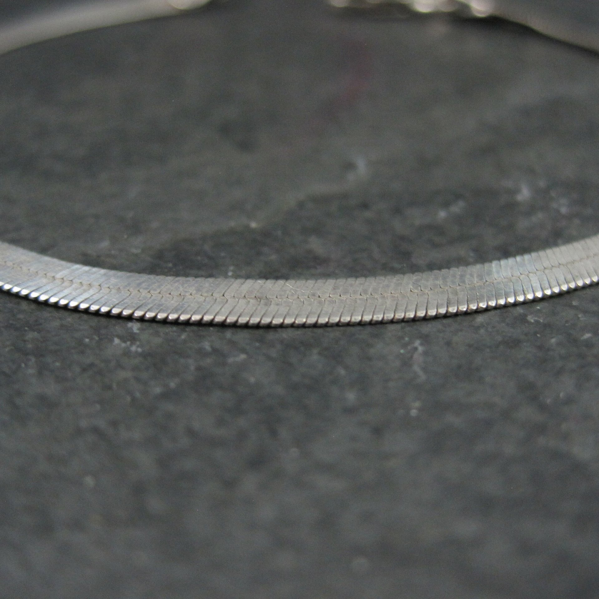 Sterling Herringbone Bracelet 7 Inches Vintage Italian Silver