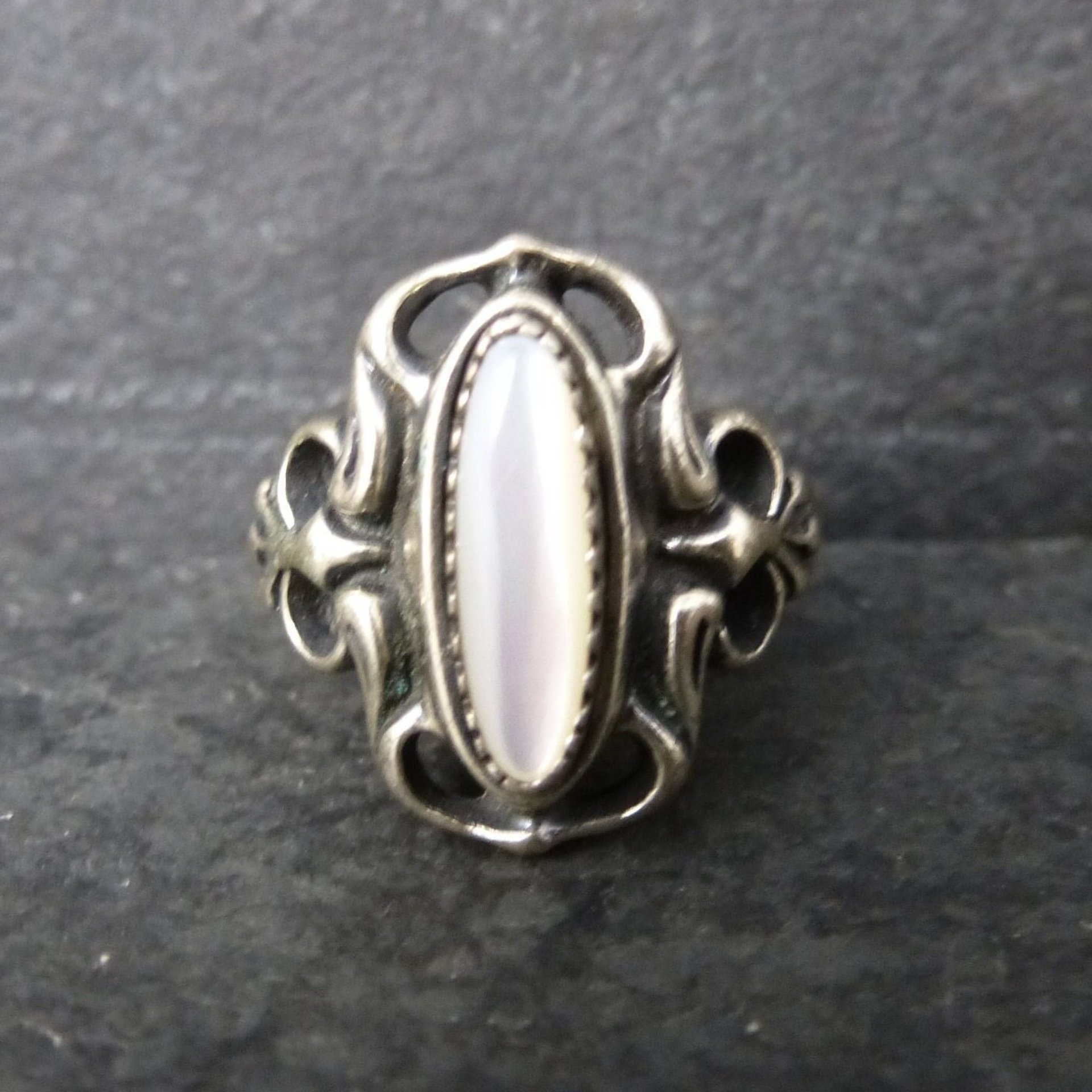 Vintage Sterling Mother of Pearl Ring New Old Stock