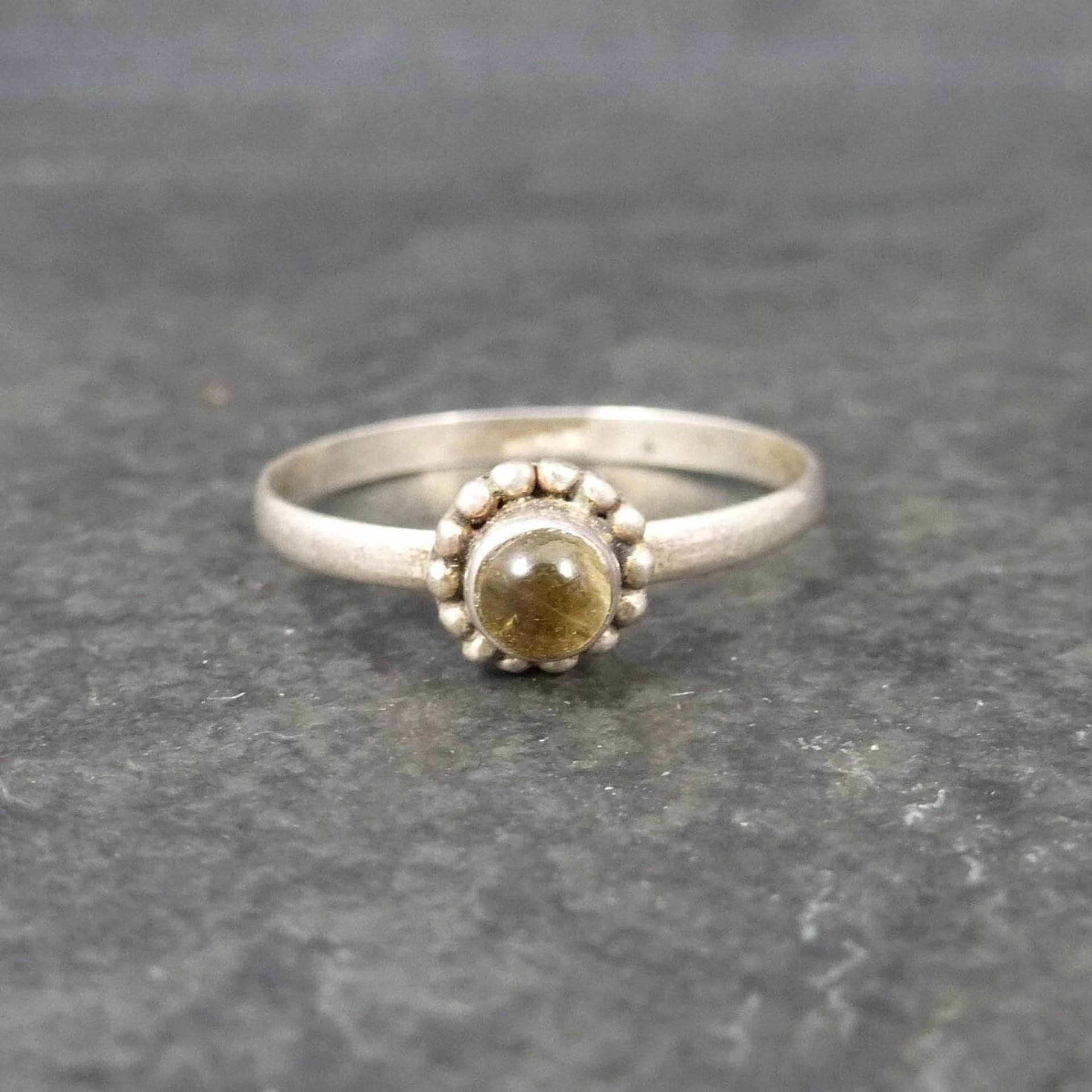 Simple Sterling Citrine Ring Size 8