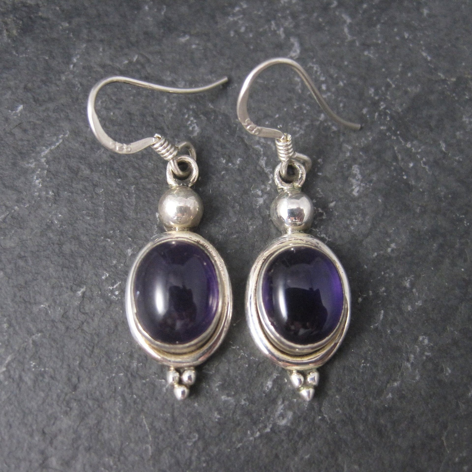 Simple Sterling Amethyst Earrings