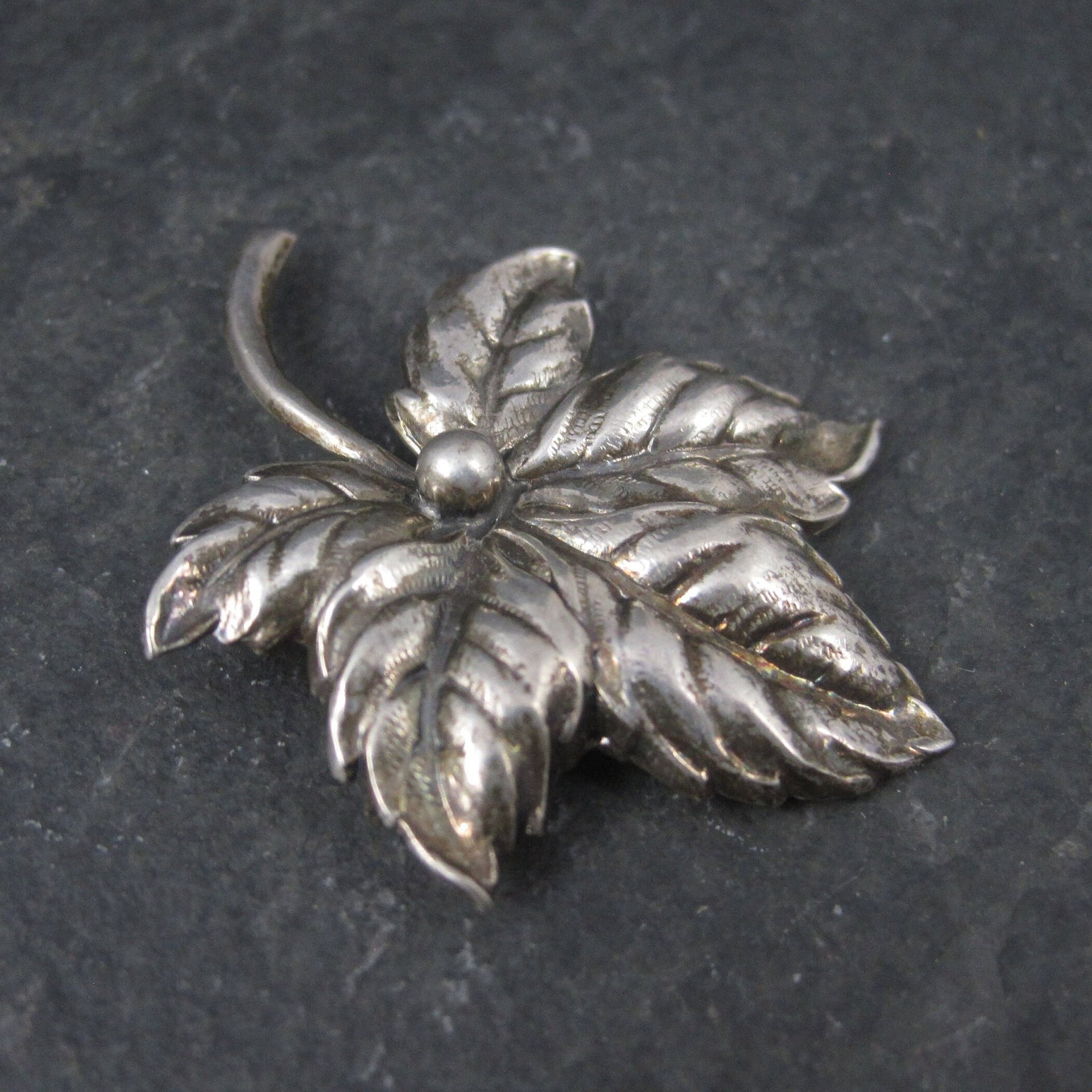 Estate Beau Sterling Leaf Brooch