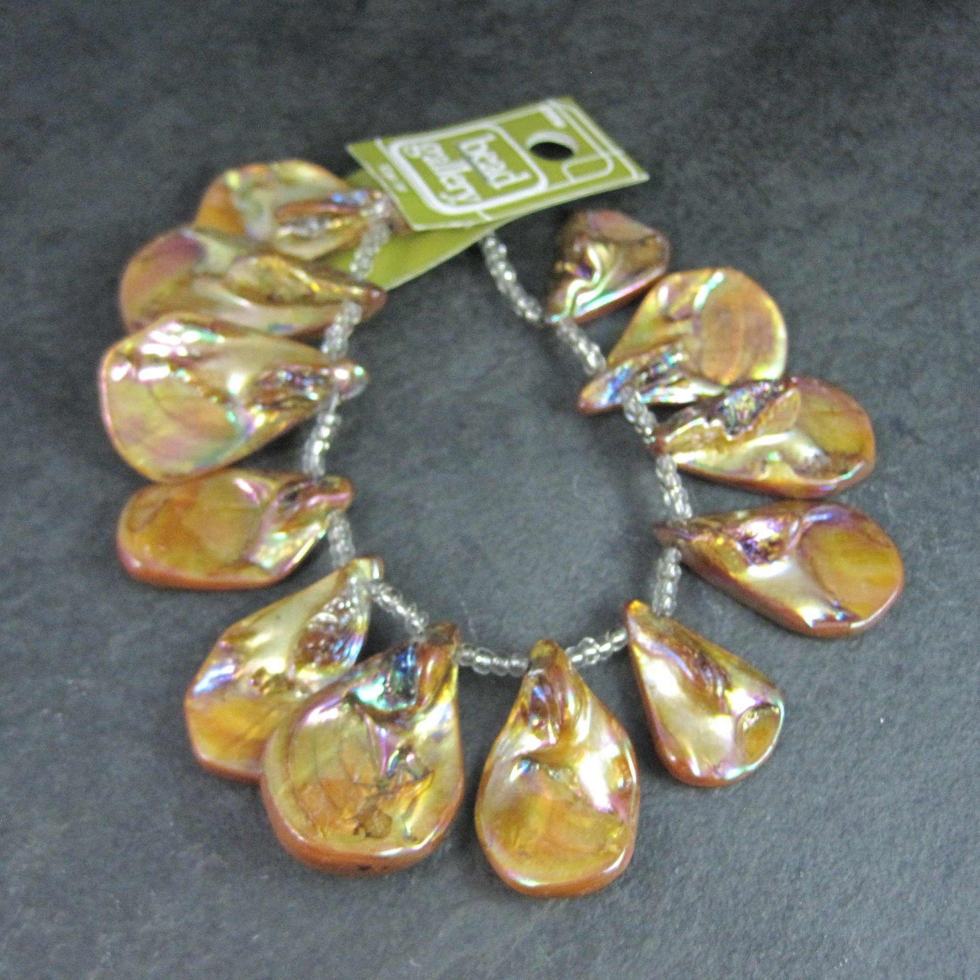 Iridescent Tear Shaped Shell Beads 1-1.5"