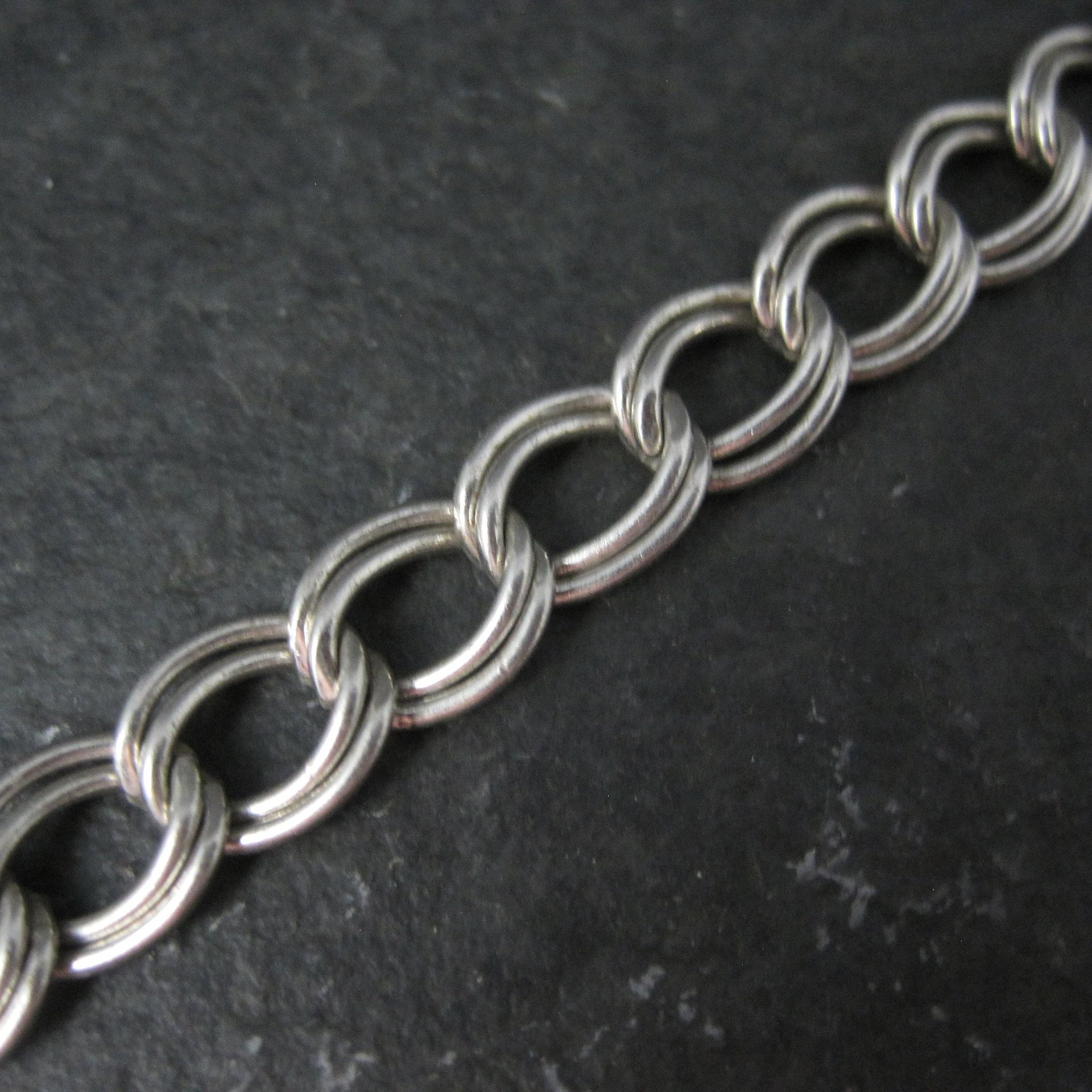 Vintage Sterling Charm Bracelet Chain 7 Inches