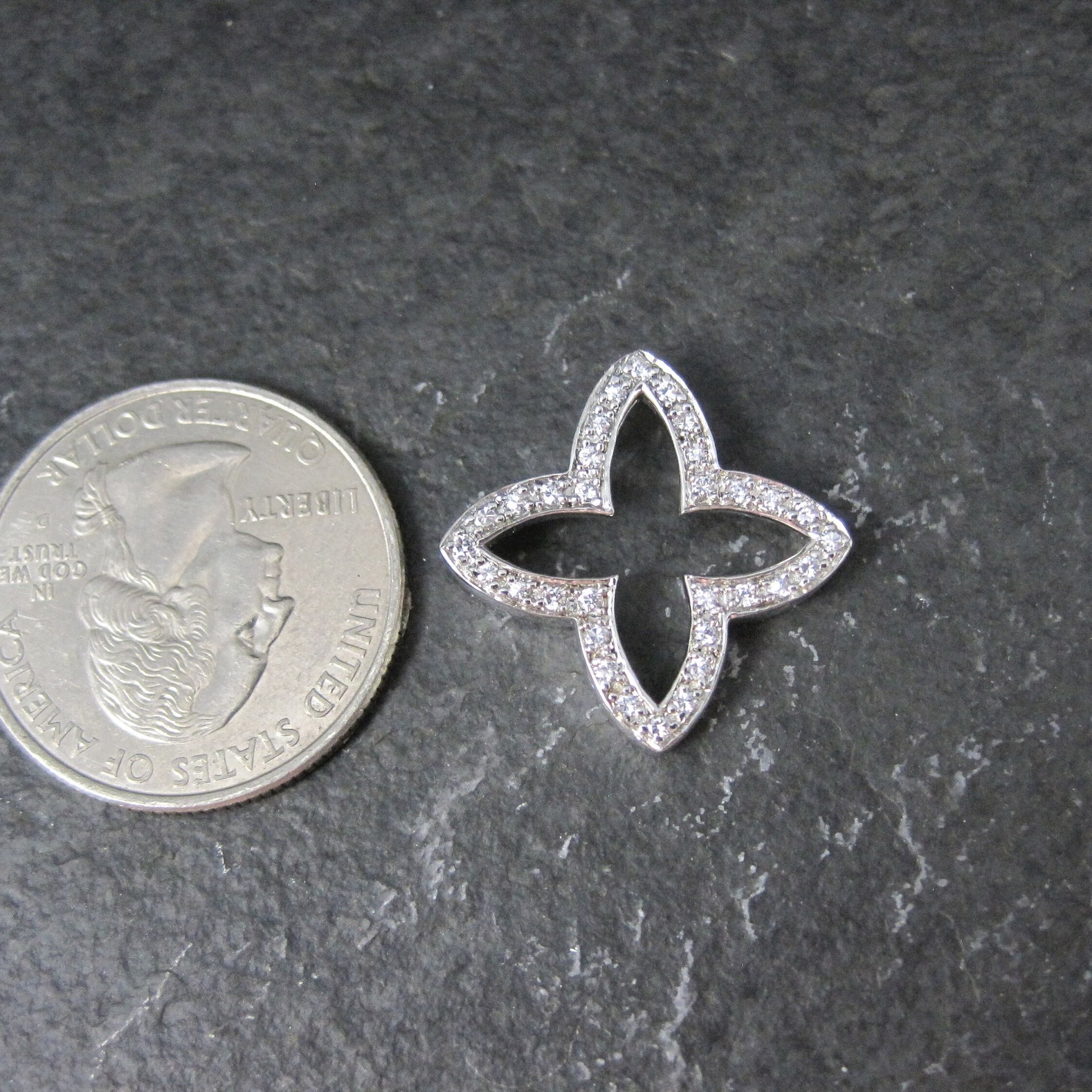 Estate Sterling Four Pointed Star Pendant