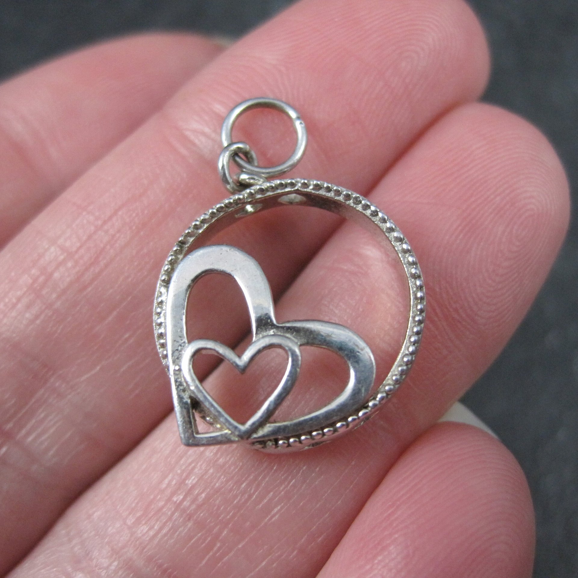 Estate Sterling Love Heart Pendant