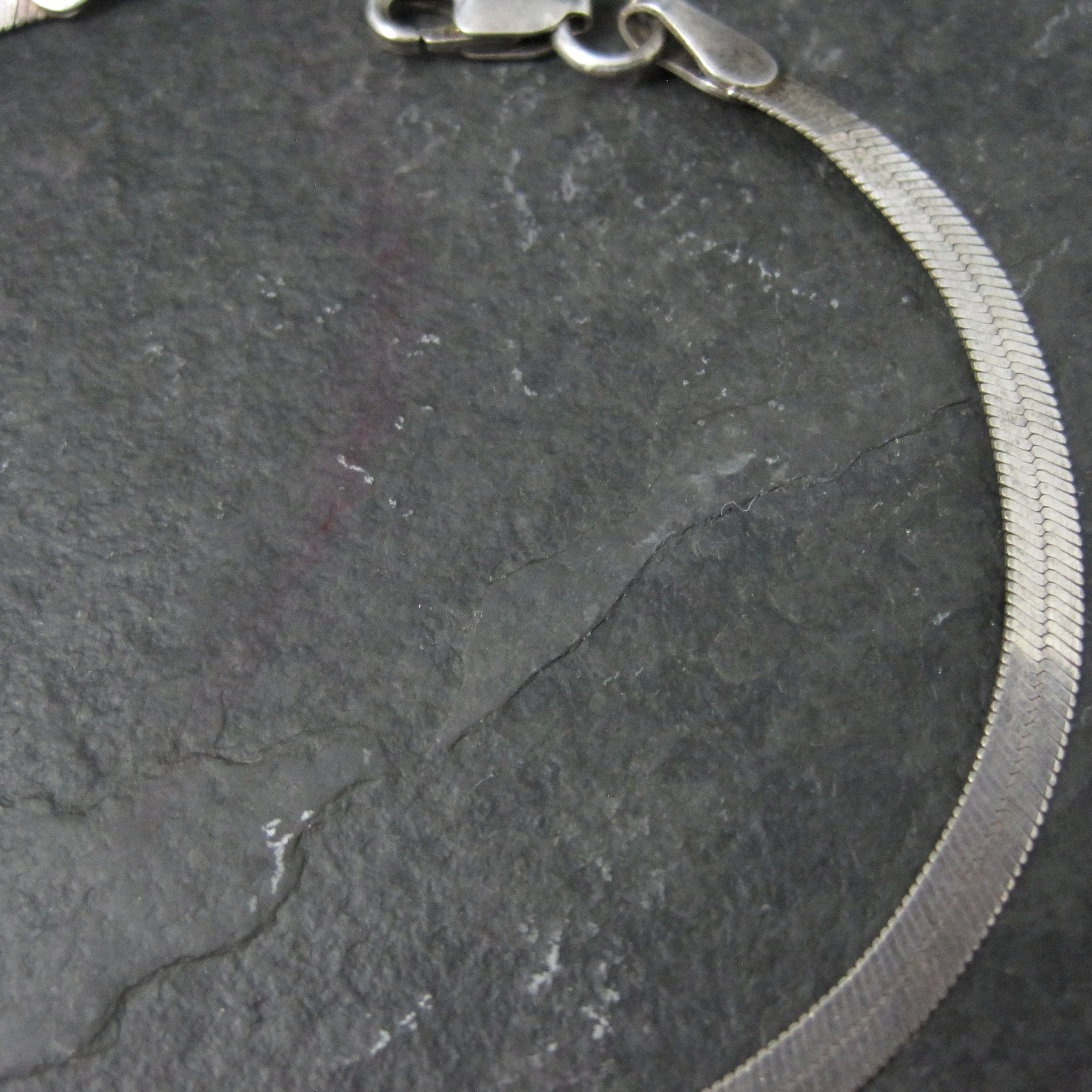 Sterling Herringbone Bracelet 7 Inches Vintage Italian Silver