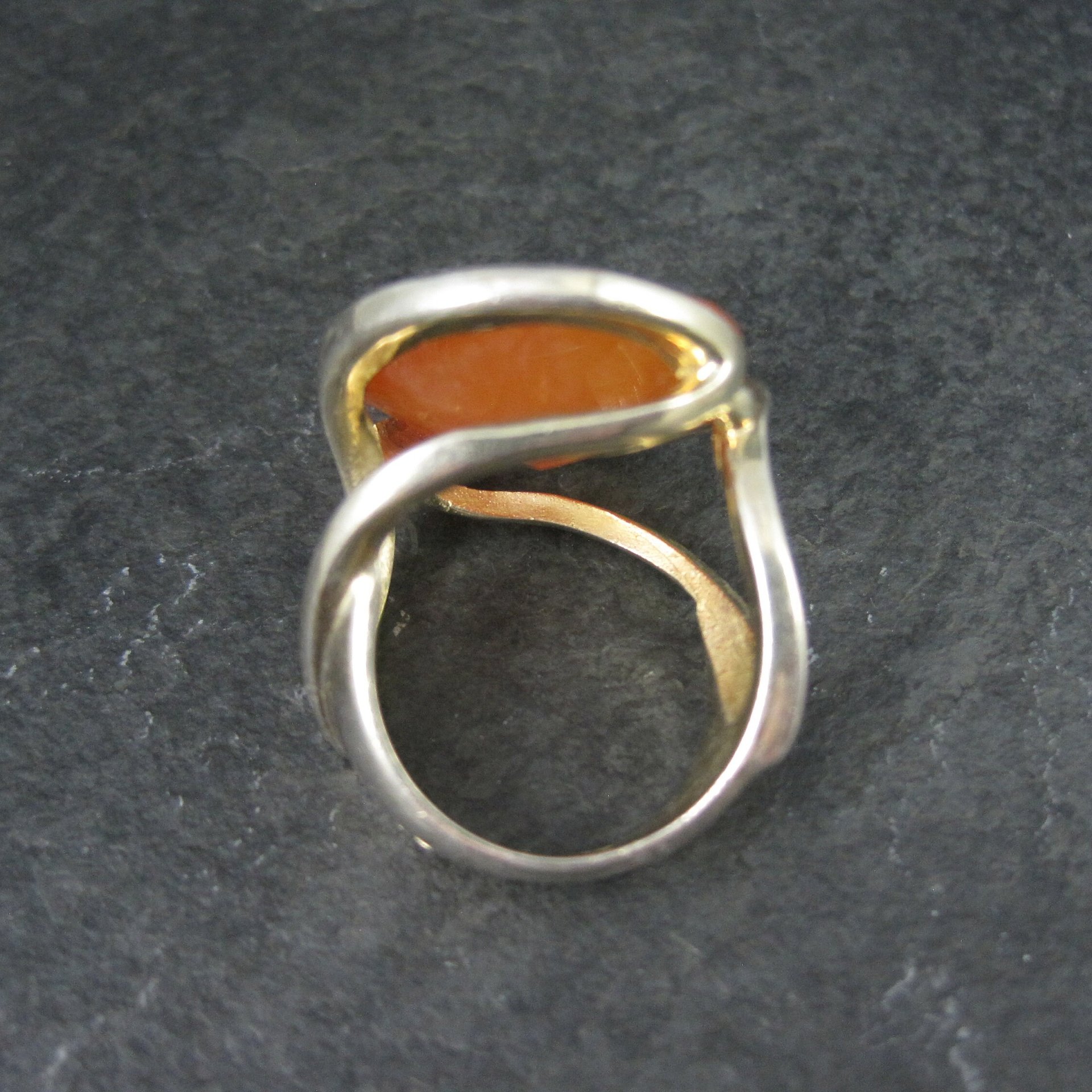 Modernist Carnelian Ring Size 7 Sterling Silver