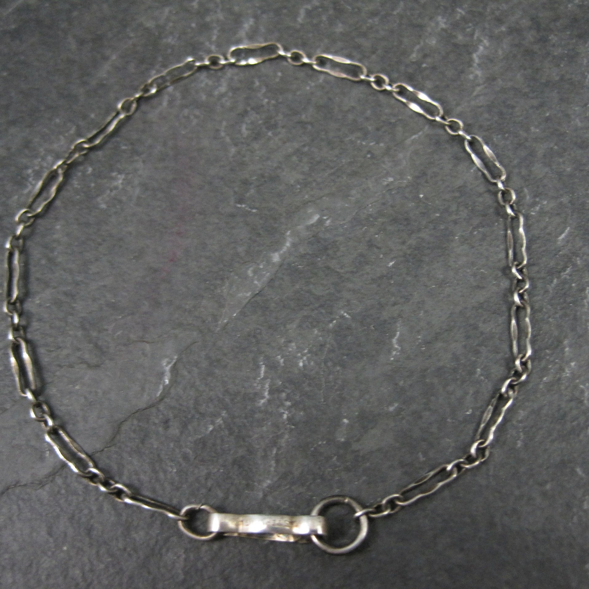 Dainty Sterling Paper Clip Chain Bracelet 7.25 Inches