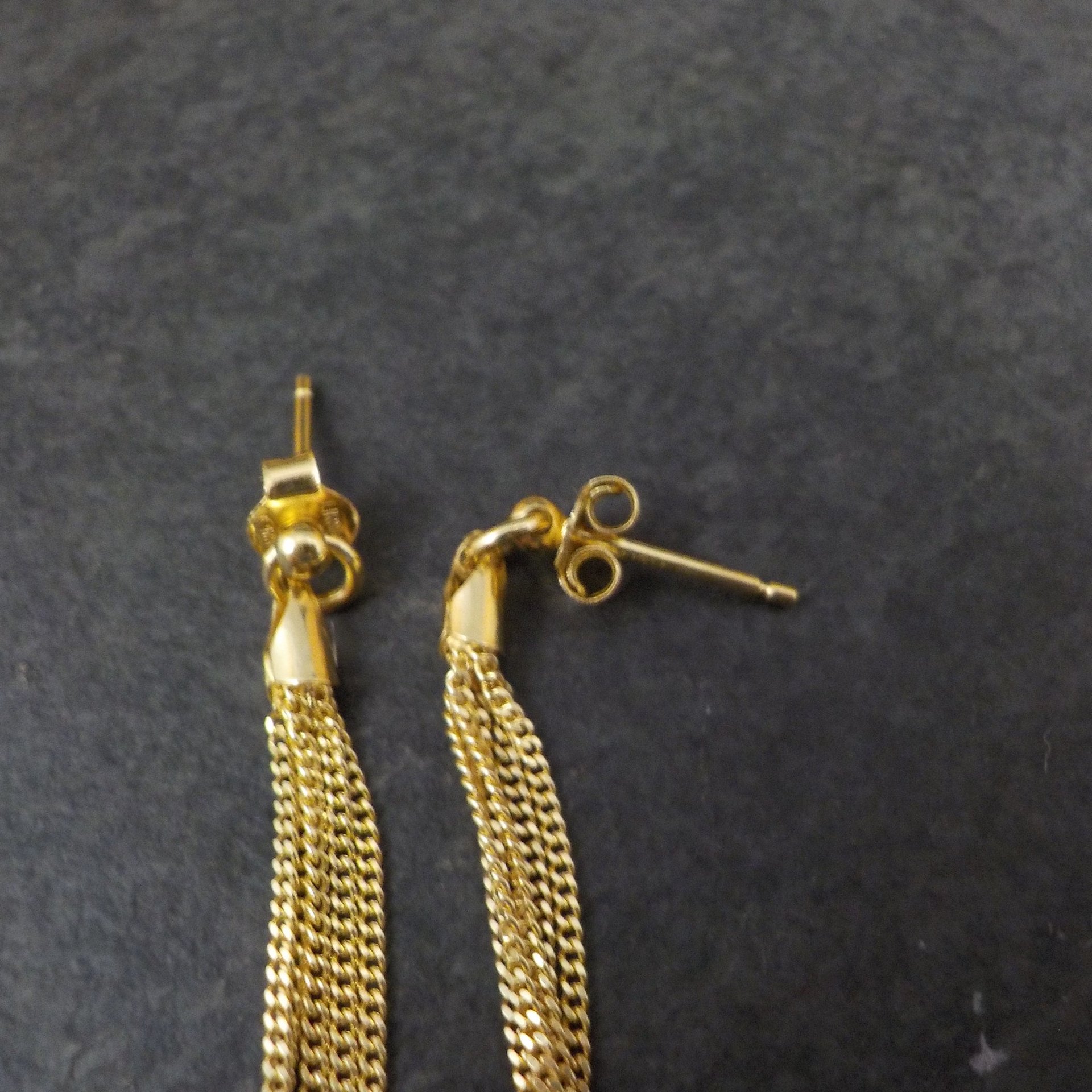 Vermeil Chain Dangle Earrings Vintage Italian LIRM