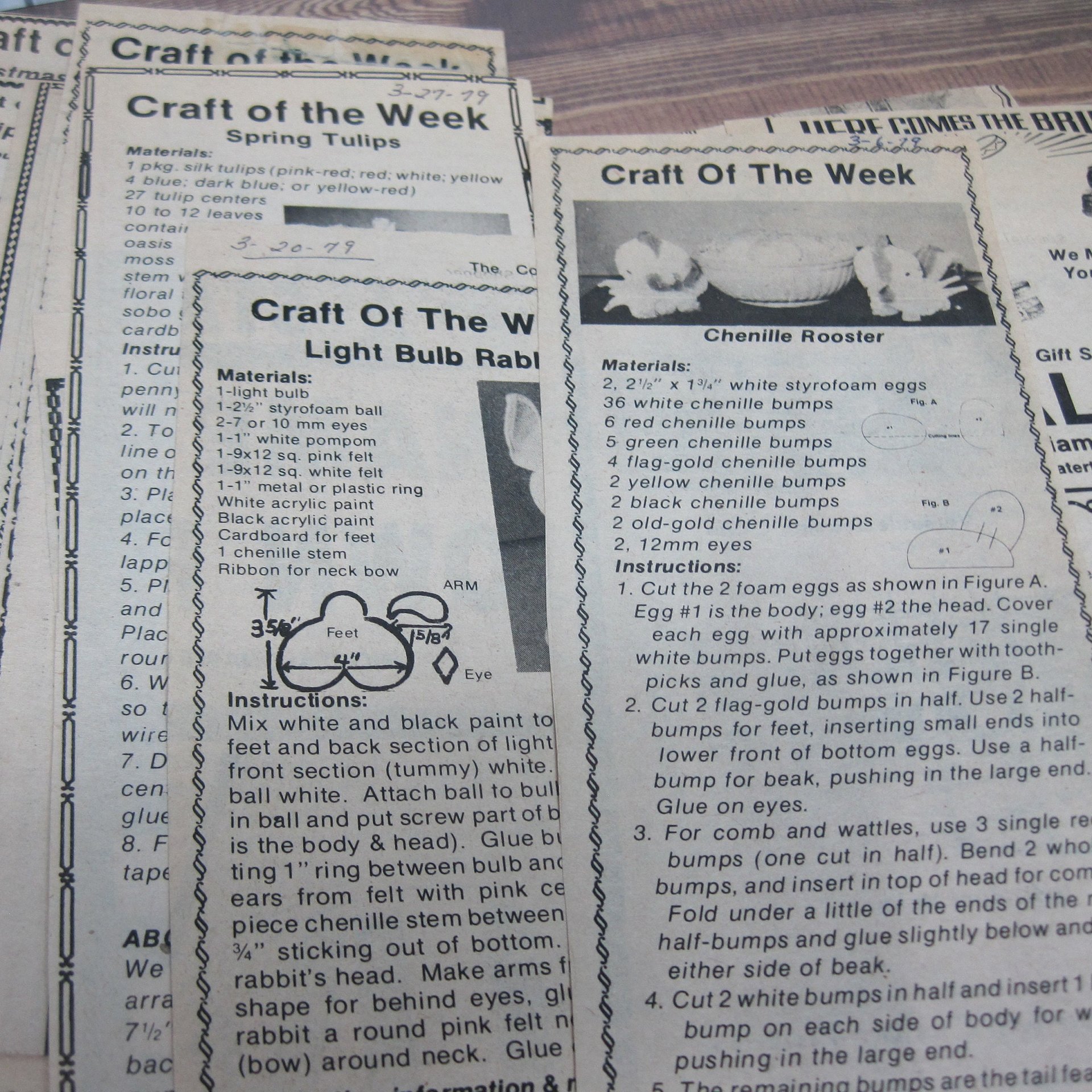 Huge Lot Craft of the Week Patterns 1978-1988