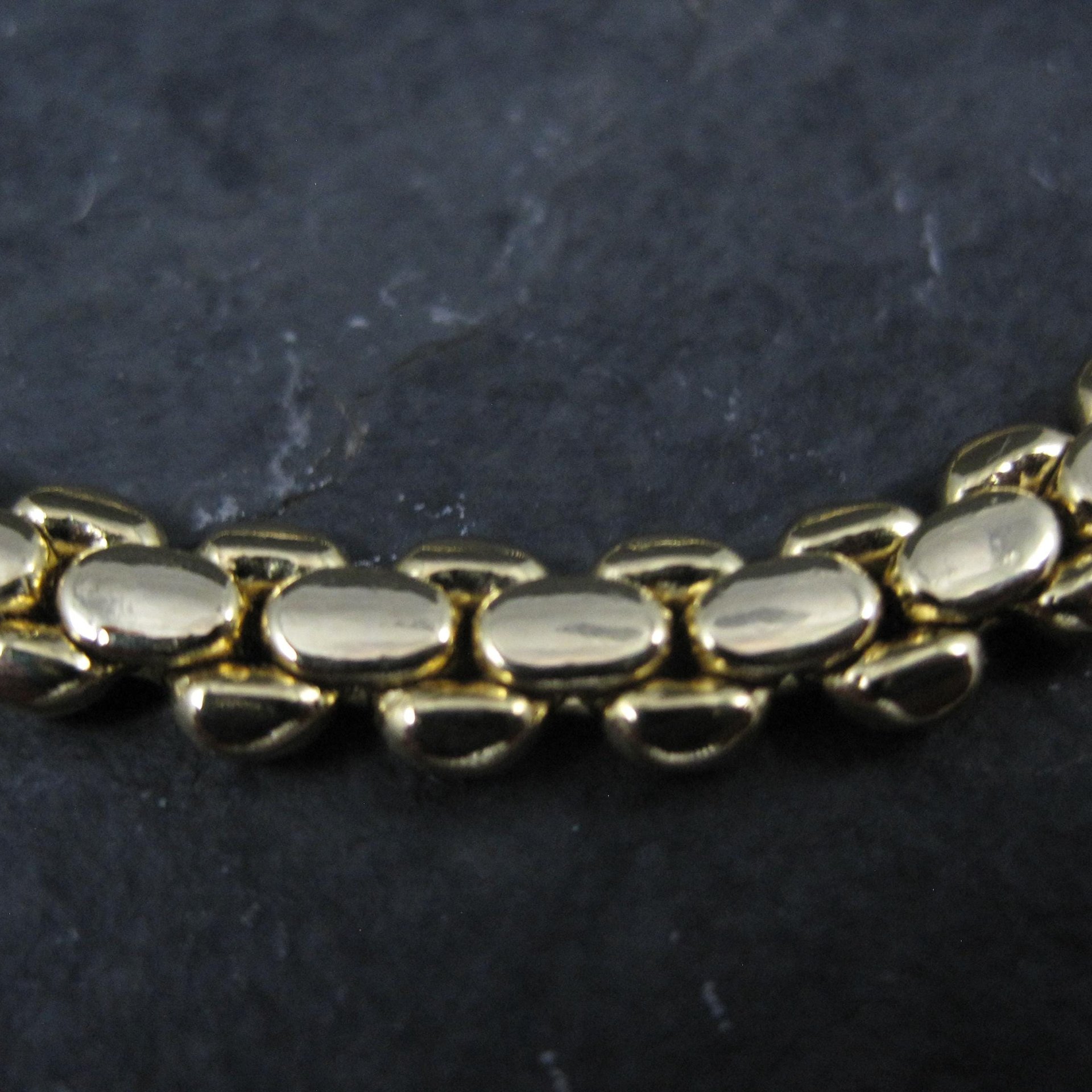 1980s Gold Electroplate Bracelet Korea 6mm wide, 7 Inches Long