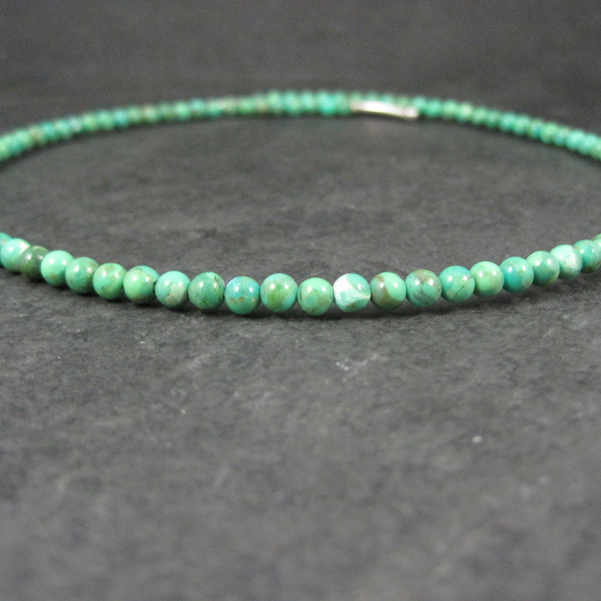 Sterling Silver Green Turquoise Wrap Around Necklace Choker Barse