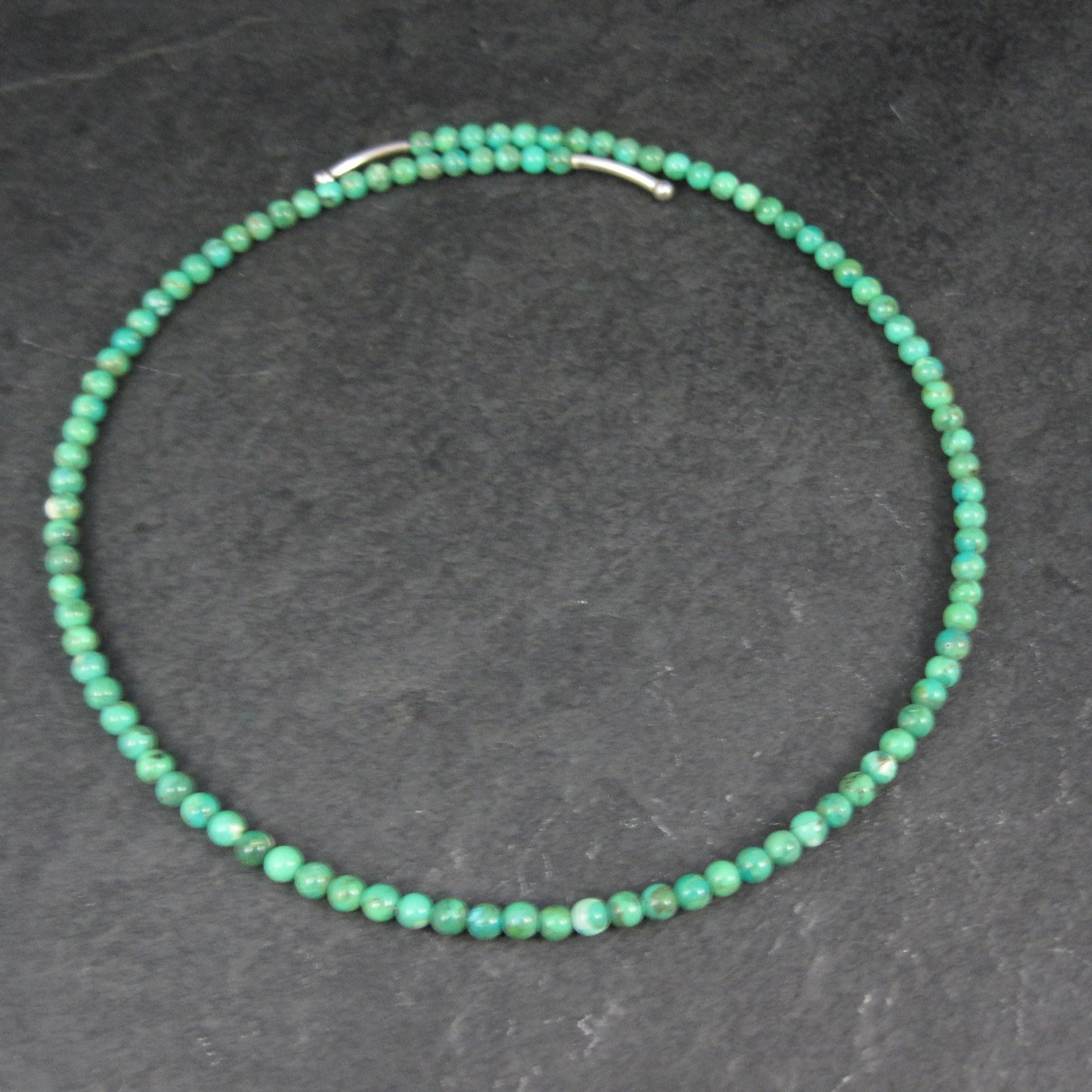 Sterling Silver Green Turquoise Wrap Around Necklace Choker Barse
