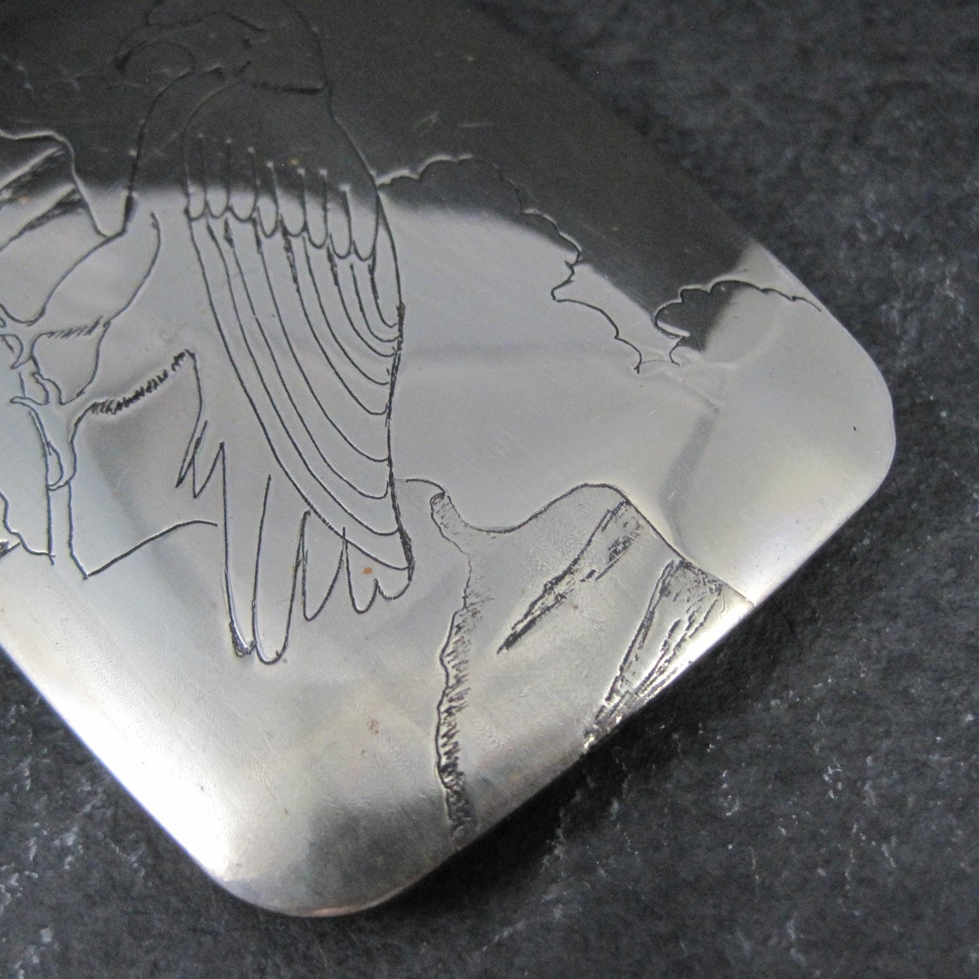 Vintage Eagle Belt Buckle 1980 Griff Southwestern Etched