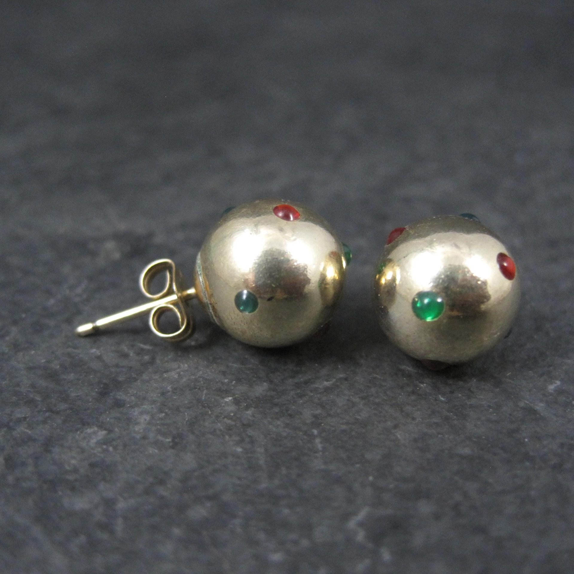 Large Yellow Gold Ball Stud Earrings 10MM 14K Gold Filled