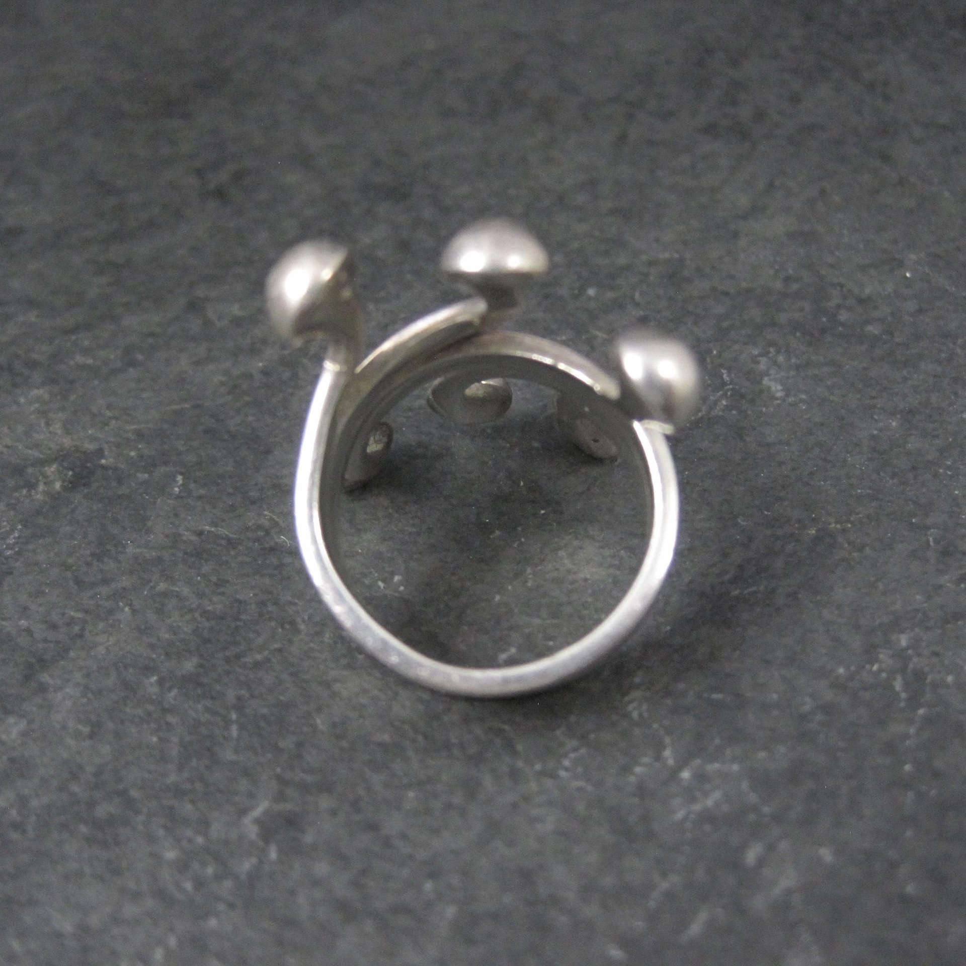 Unusual Vintage Sterling Modernist Ring Size 8