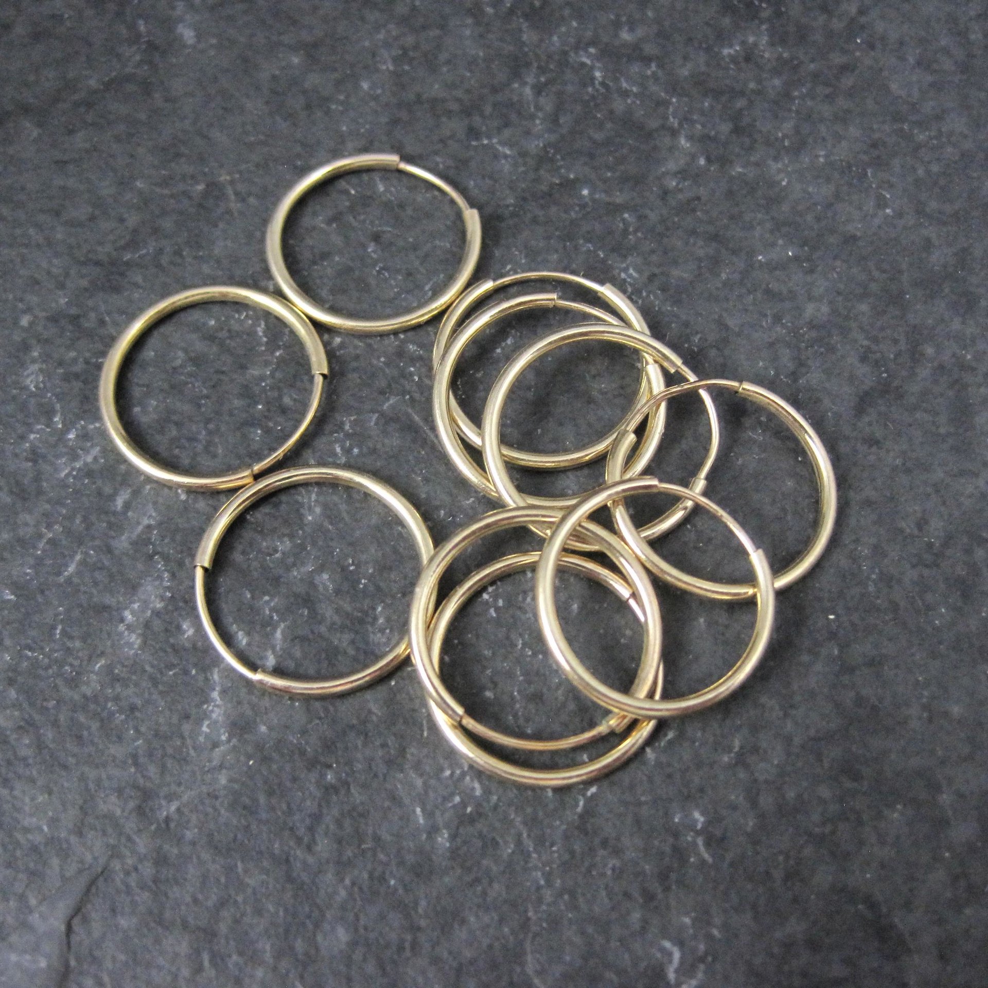 Dainty 14K Yellow Gold Hoop Earrings 16mm