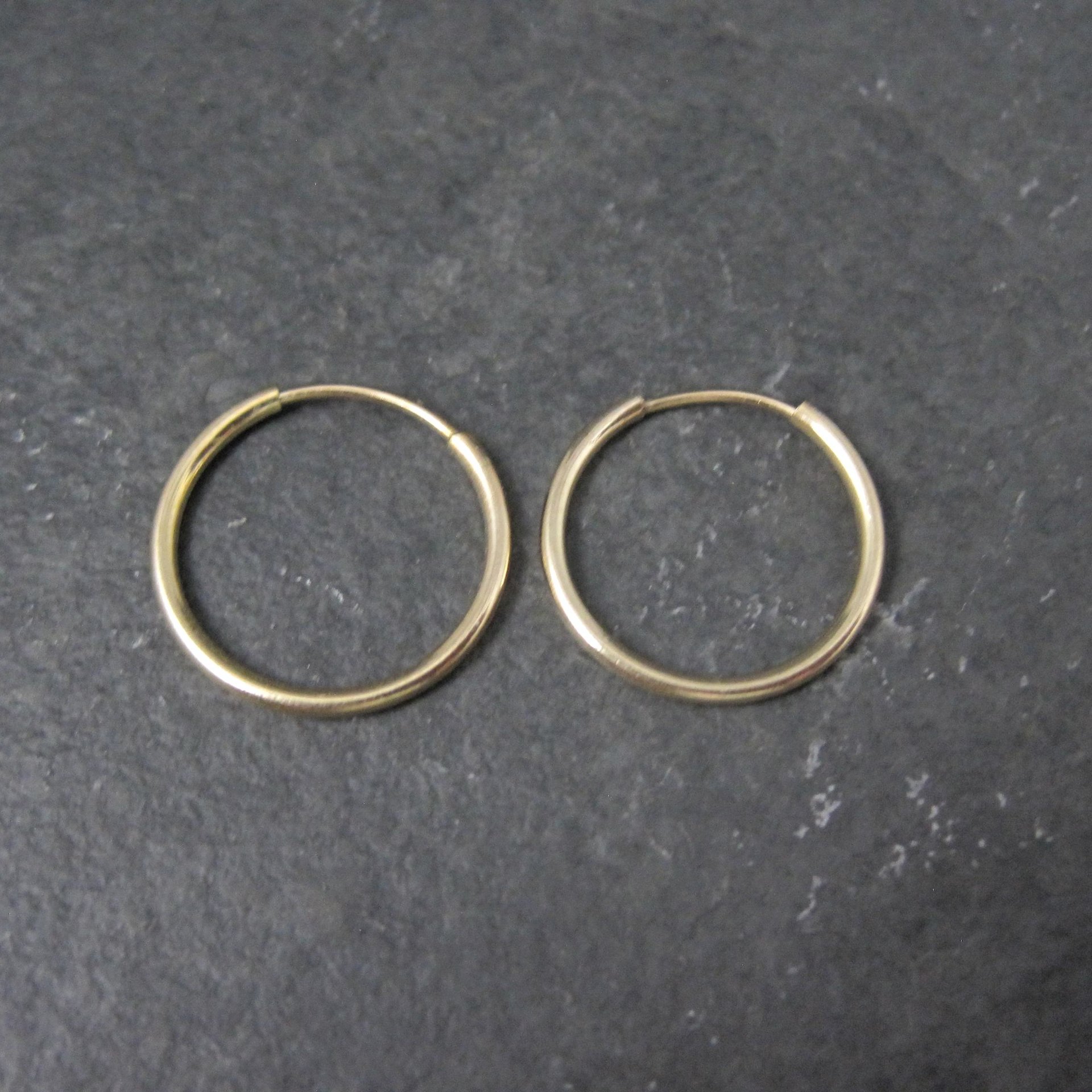 Dainty 14K Yellow Gold Hoop Earrings 16mm
