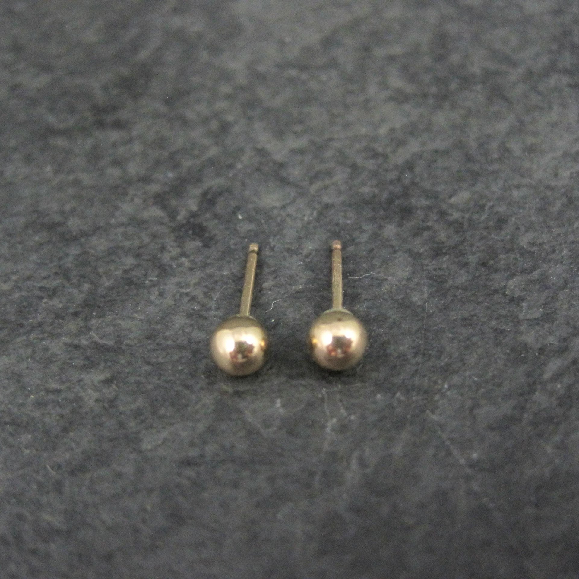 4mm Gold Ball Stud Earrings 14K Gold Filled New Old Stock