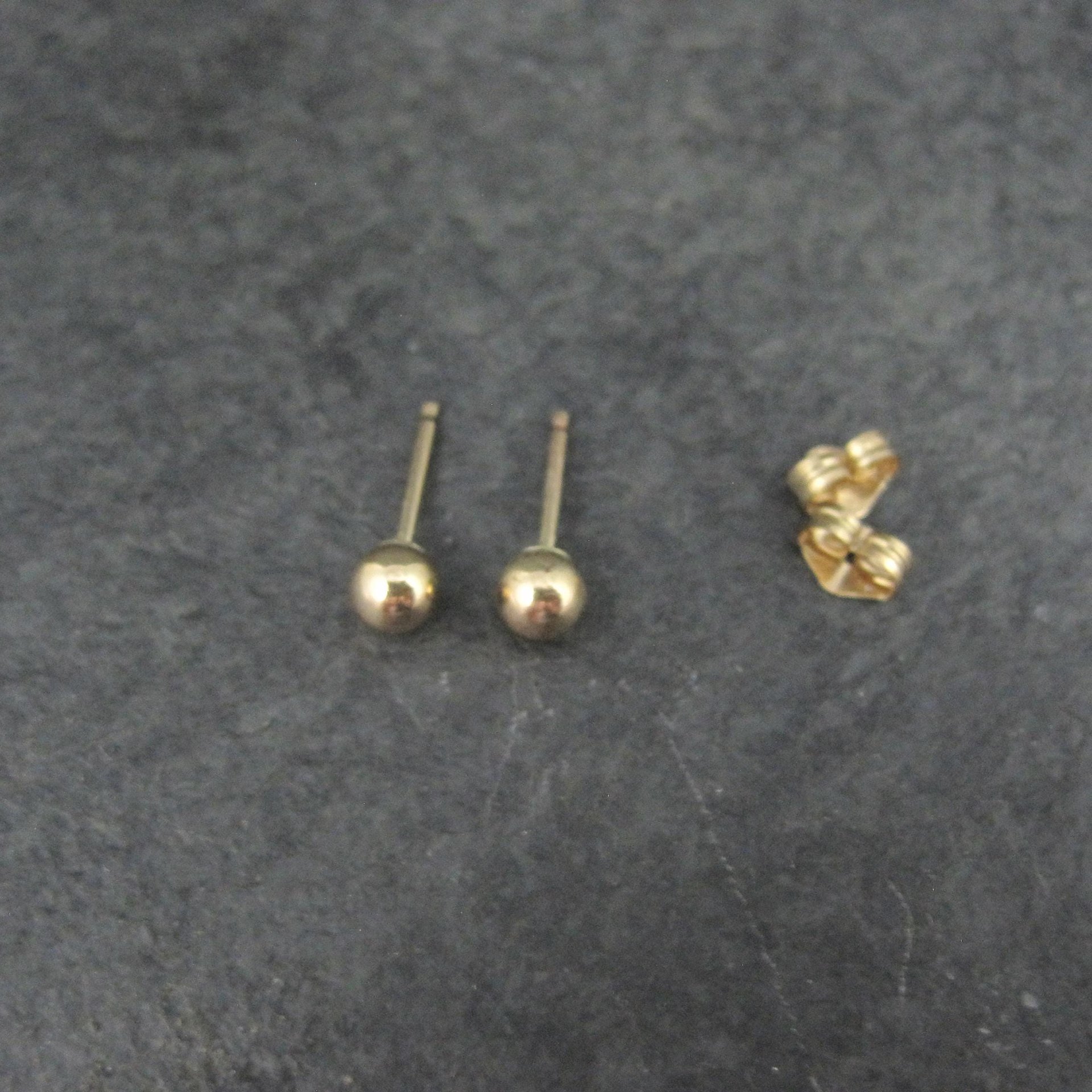 4mm Gold Ball Stud Earrings 14K Gold Filled New Old Stock