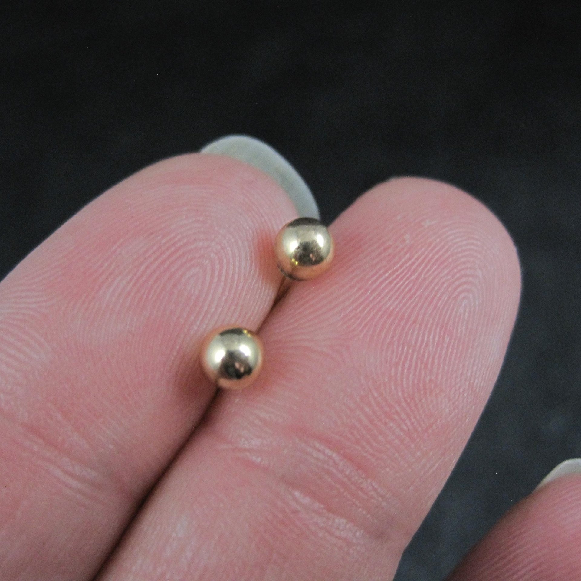 4mm Gold Ball Stud Earrings 14K Gold Filled New Old Stock