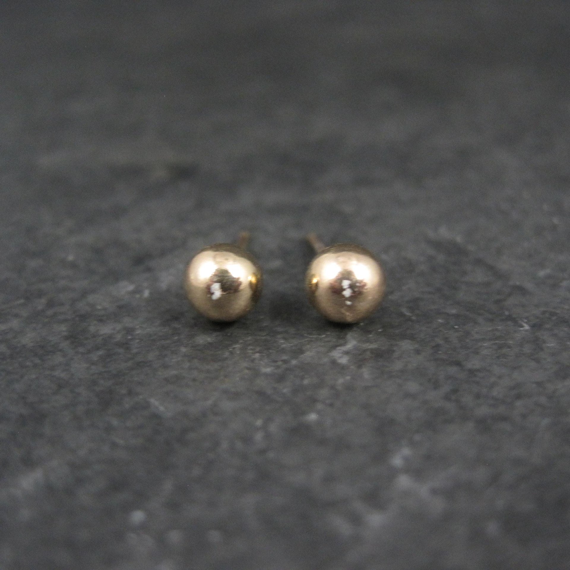 5mm Gold Ball Stud Earrings 14K Gold Filled New Old Stock