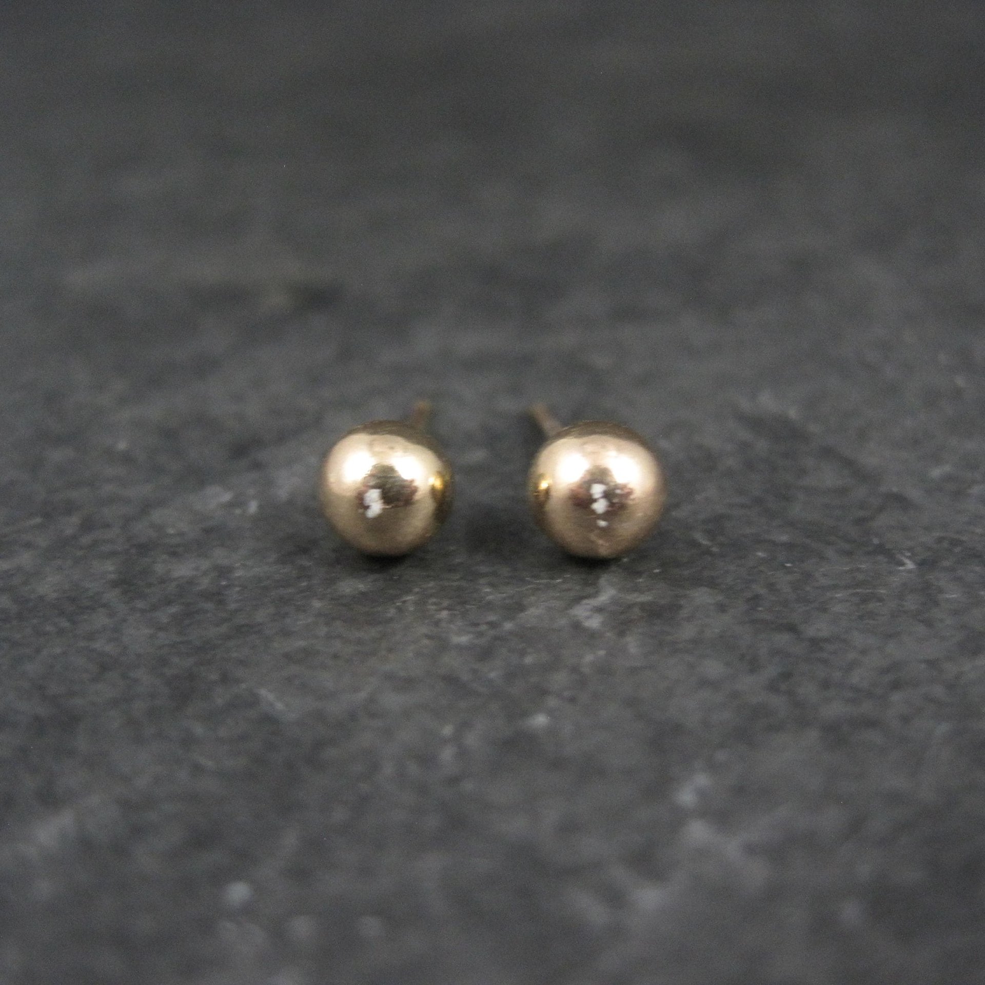 5mm Gold Ball Stud Earrings 14K Gold Filled New Old Stock