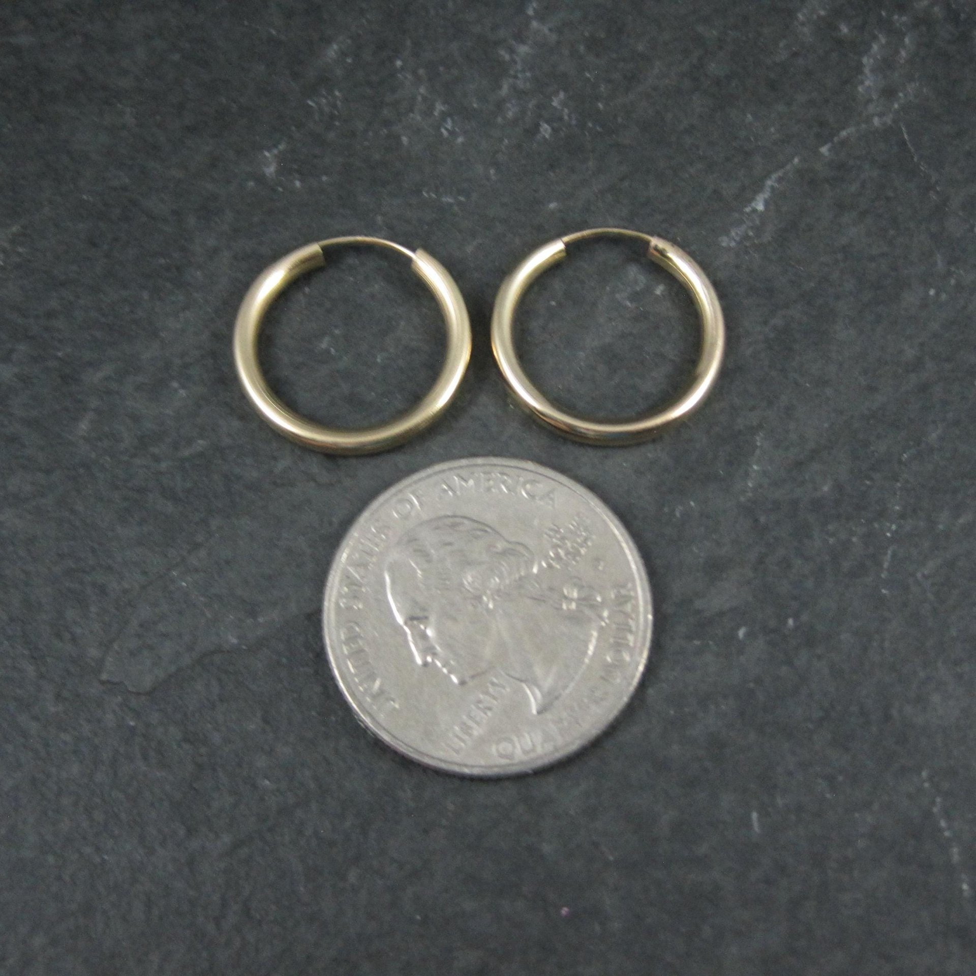 3/4" Gold Hoop Earrings 19mm 14K Gold Filled New Old Stock