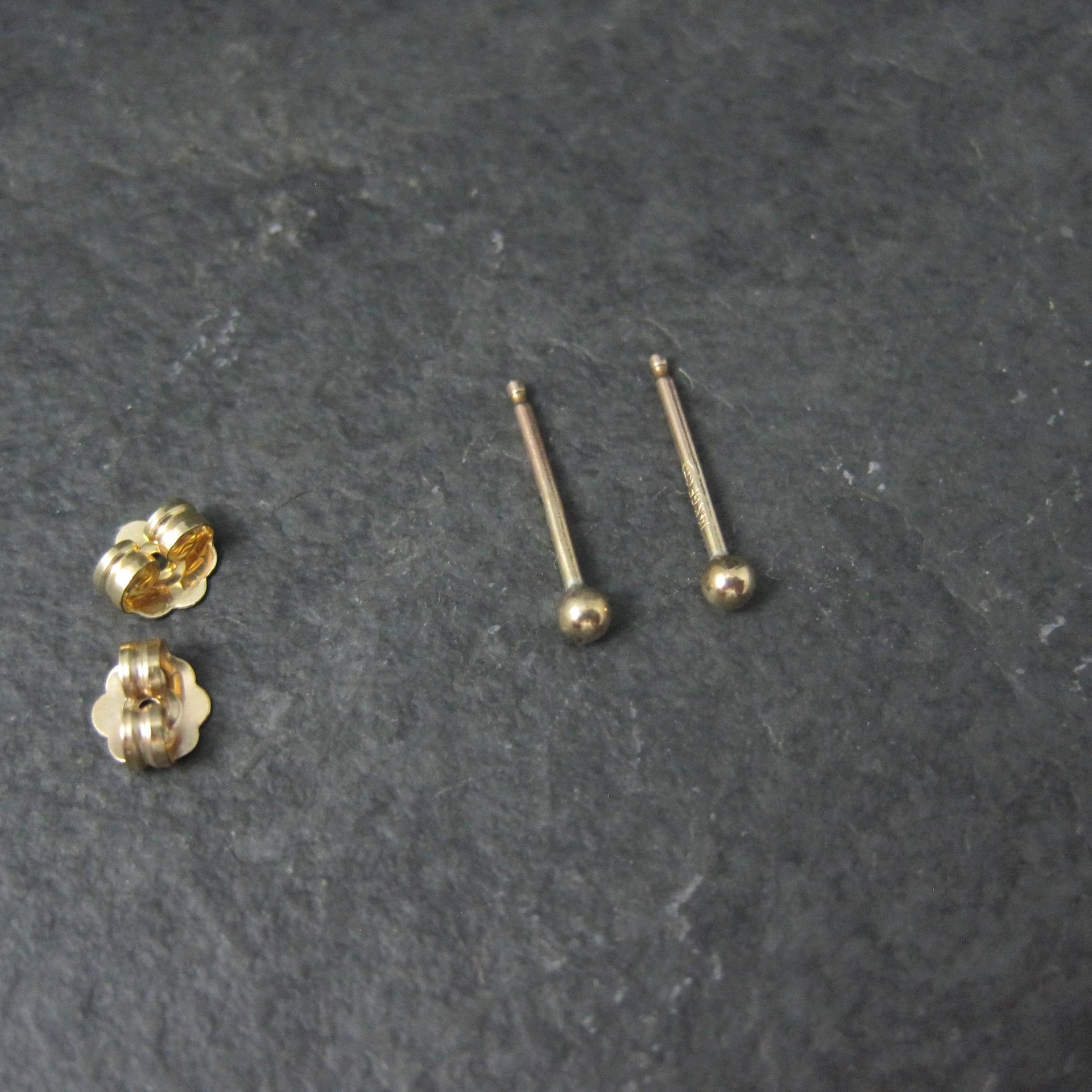 Tiny Vintage Ball Stud Earrings 14K Gold Filled New Old Stock