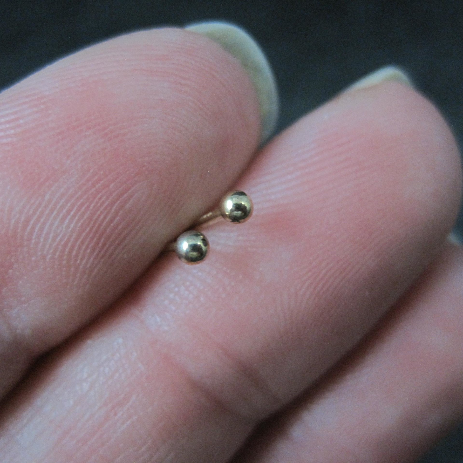 Tiny Vintage Ball Stud Earrings 14K Gold Filled New Old Stock