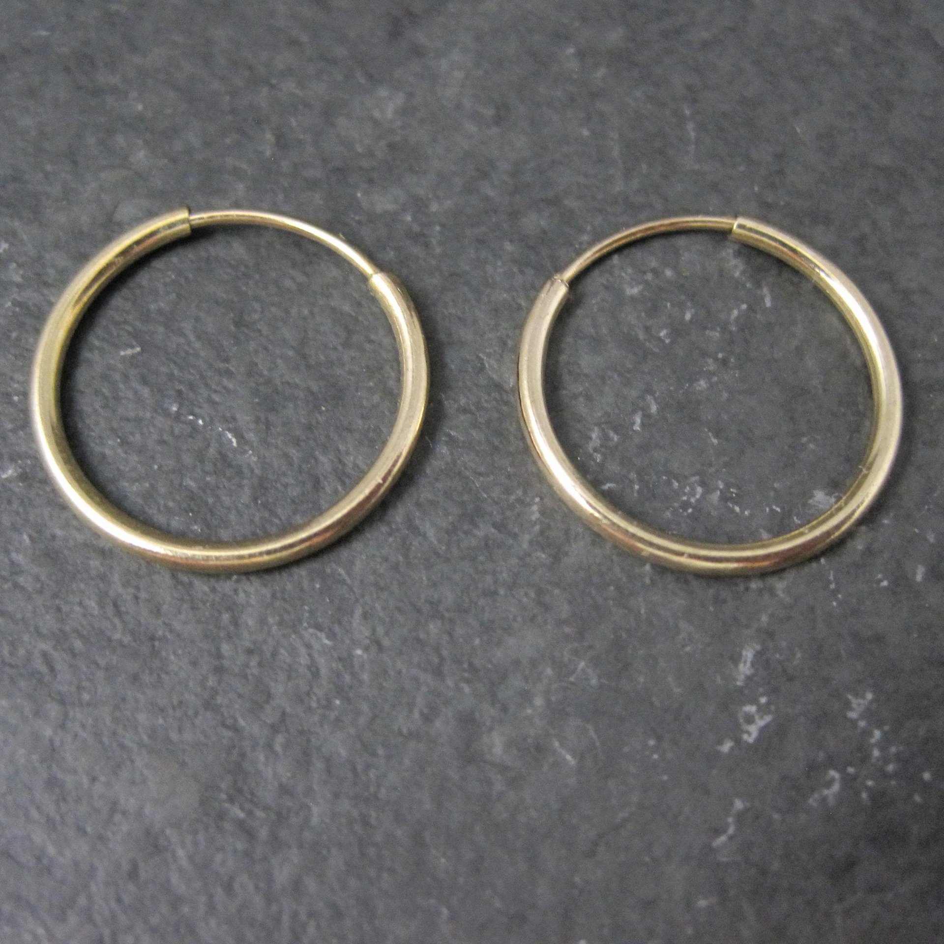 Dainty 14K Yellow Gold Hoop Earrings 16mm