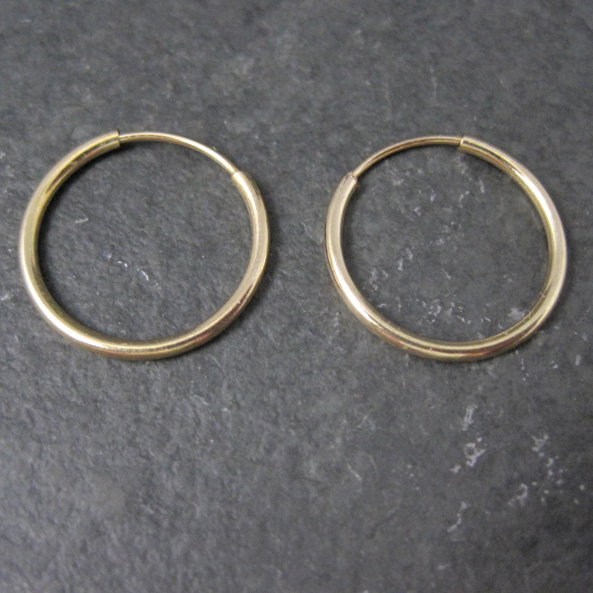 Dainty 14K Yellow Gold Hoop Earrings 16mm