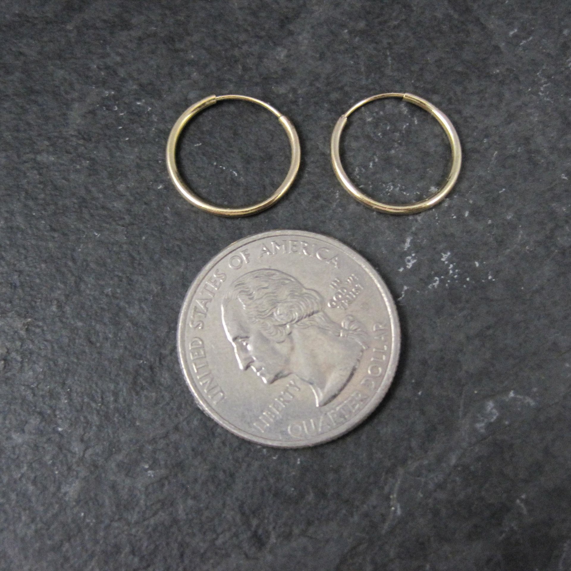 Dainty 14K Yellow Gold Hoop Earrings 16mm