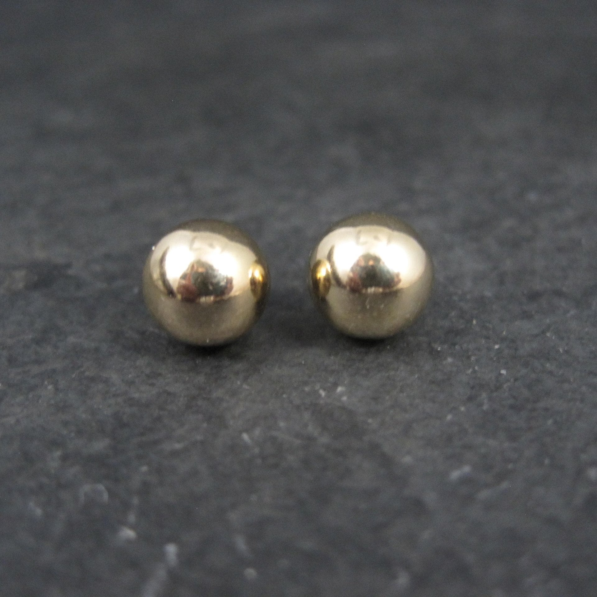 8mm Gold Ball Stud Earrings 14K Gold Filled New Old Stock