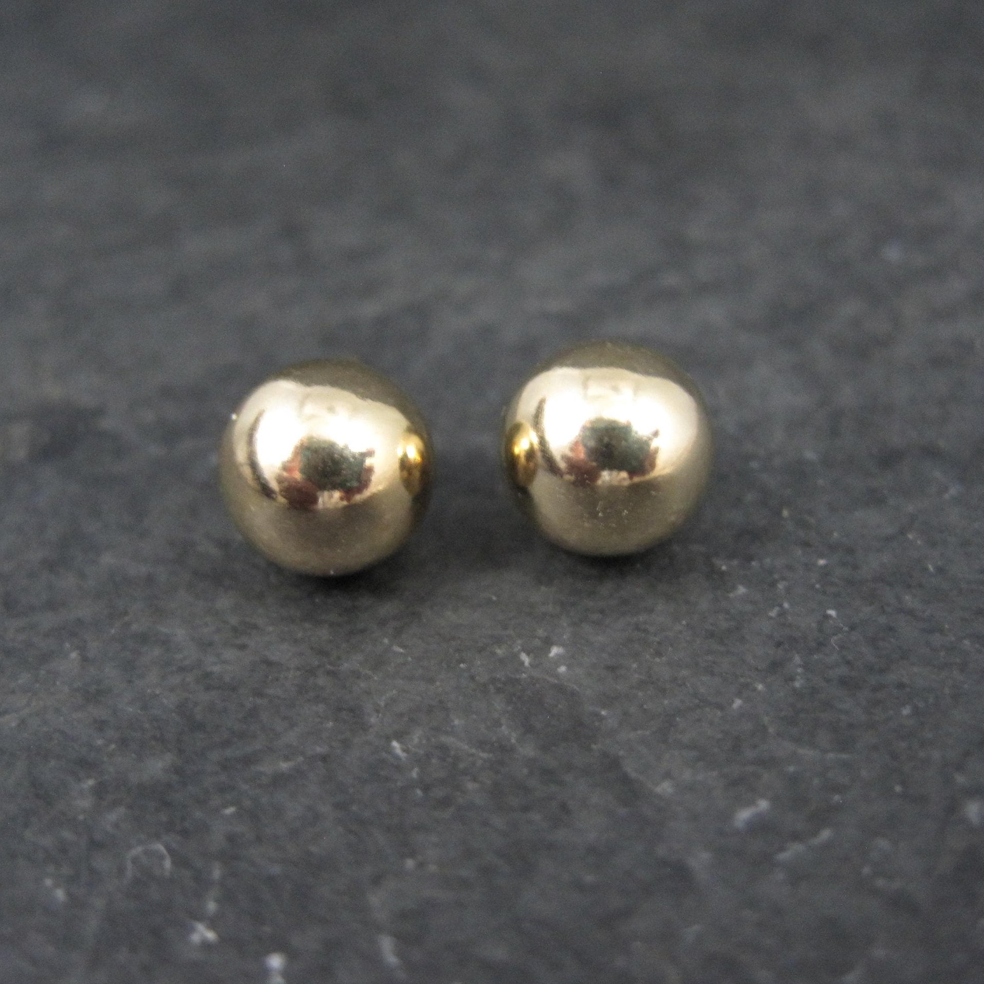 8mm Gold Ball Stud Earrings 14K Gold Filled New Old Stock